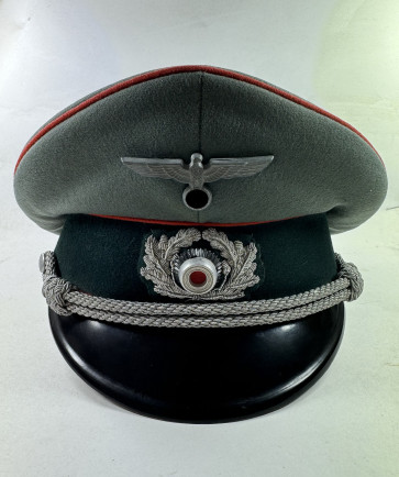 Wehrmacht Heer, Schirmmütze für Offiziere der Artillerie, Hst. Felix Preiser Uniform Maßschneiderei Rastatt - Militaria-Berlin