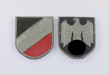  Wehrmacht Heer, Wappen- und Adlerschild für den Tropenhelm - Militaria-Berlin