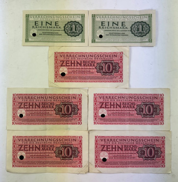 Wehrmachts Geld, Verrechnugsschein für die Deutsche Wehrmacht (6 Stück - 42 Reichsmark) - Militaria-Berlin
