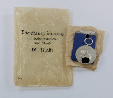 Wehrmachtsdienstauszeichnung IV. Klasse (4 Jahre), in Cellophan Verleihungstüte - Militaria-Berlin