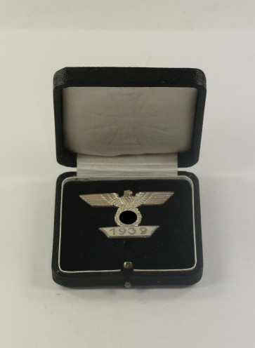 Wiederholungsspange 1. Klasse 1939, 1. Form, Otto Schickle, Pforzheim, im 1. Form Spangen Etui - Militaria-Berlin