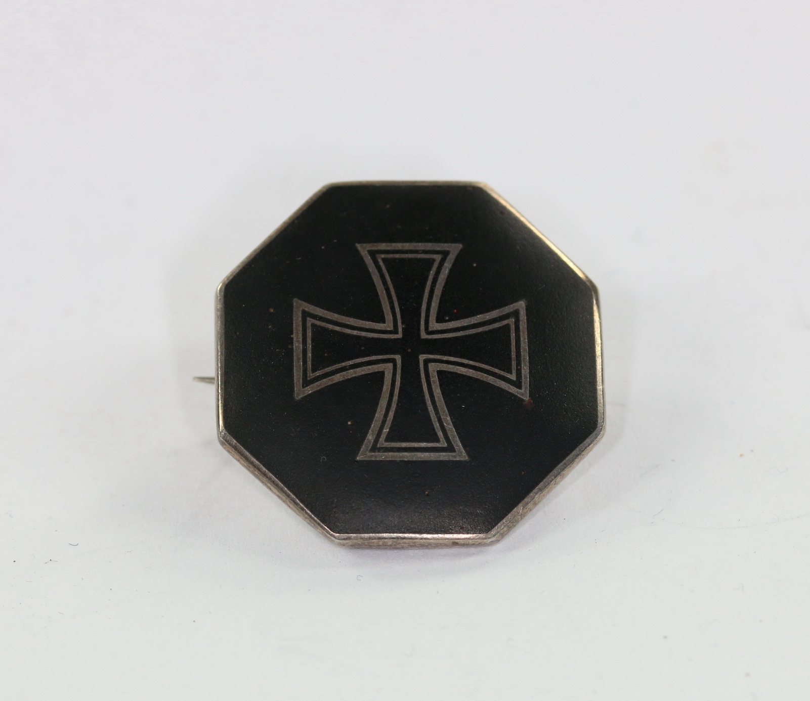 1. Weltkrieg, patriotische Brosche mit Eisernen Kreuz, Silber 835 Ges. Gesch. – Bild 1