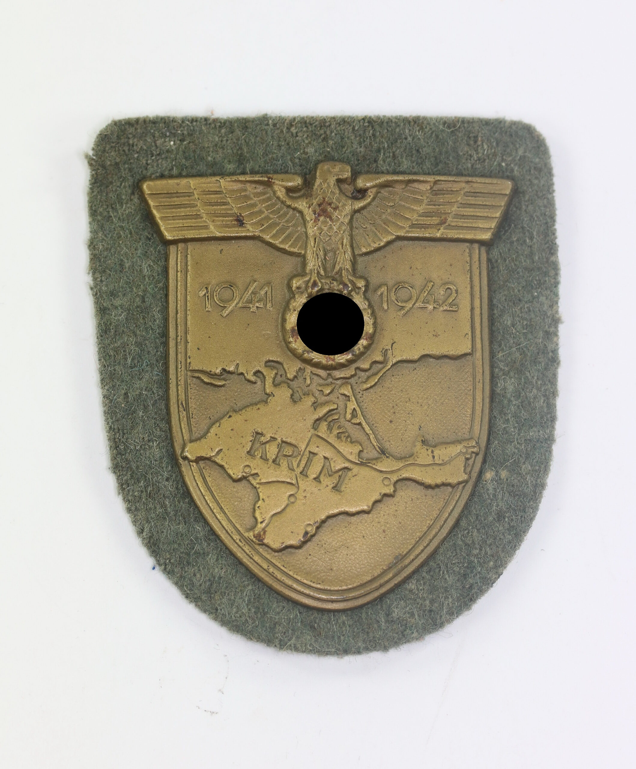  Krimschild auf Heeresstoff, Karl Wurster Markneukirchen (KWM) – Bild 1