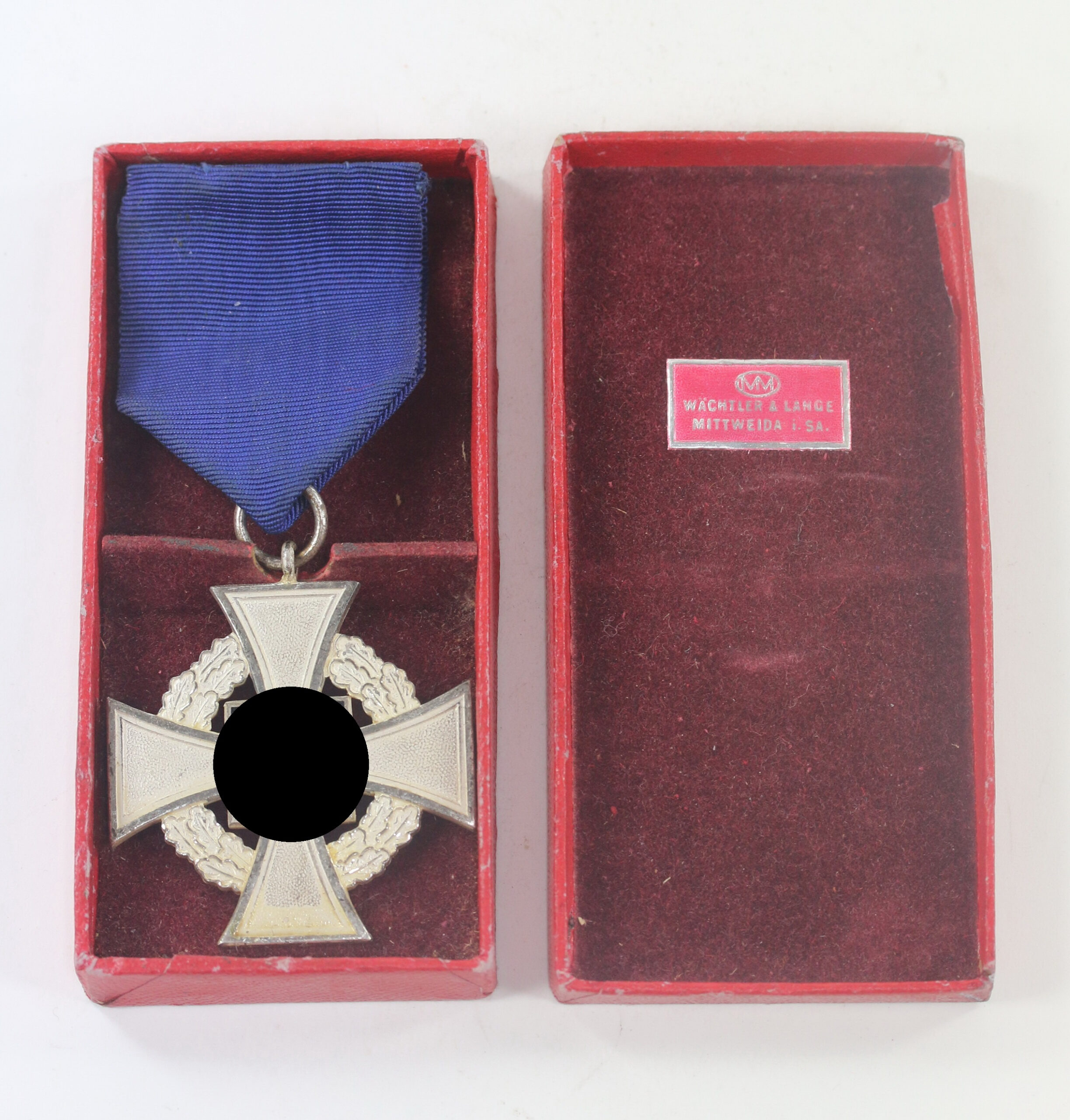 _treudienstehrenzeichen_in_silber_25_jahre_im_etui_w_chtler_lange_miiweide_i Treudienstehrenzeichen in Silber (25 Jahre), im Etui, Wächtler & Lange Miiweide i. SA. – Bild 1