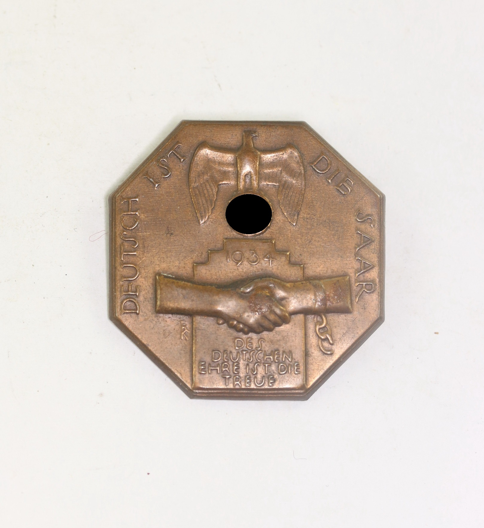 Abzeichen, Deutsch ist die Saar 1934 - Des Deutschen Ehre ist die Treue – Bild 1