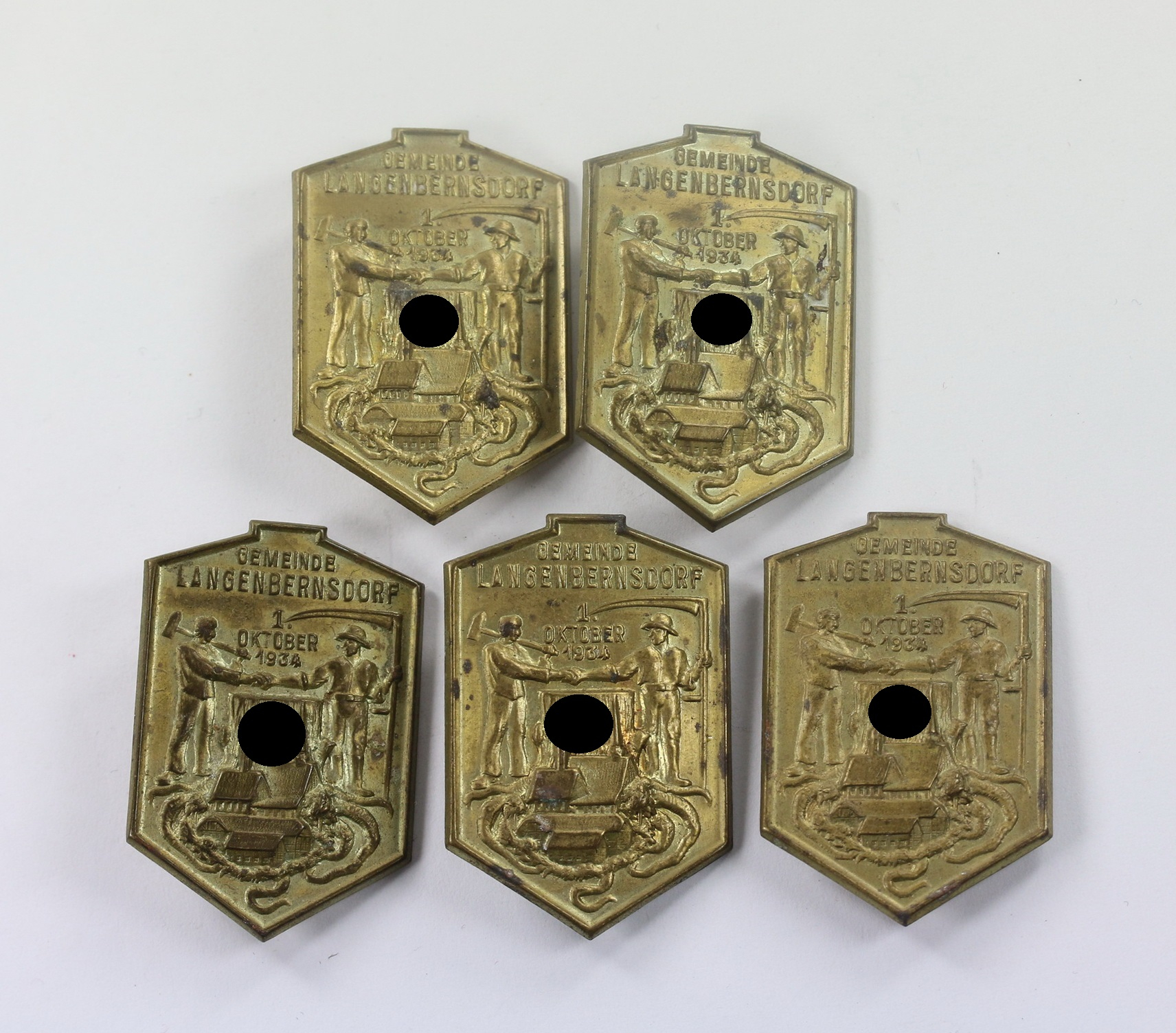 Abzeichen, Gemeinde Langenbernsdorf 1. Oktober 1934, Hortfund – Bild 1