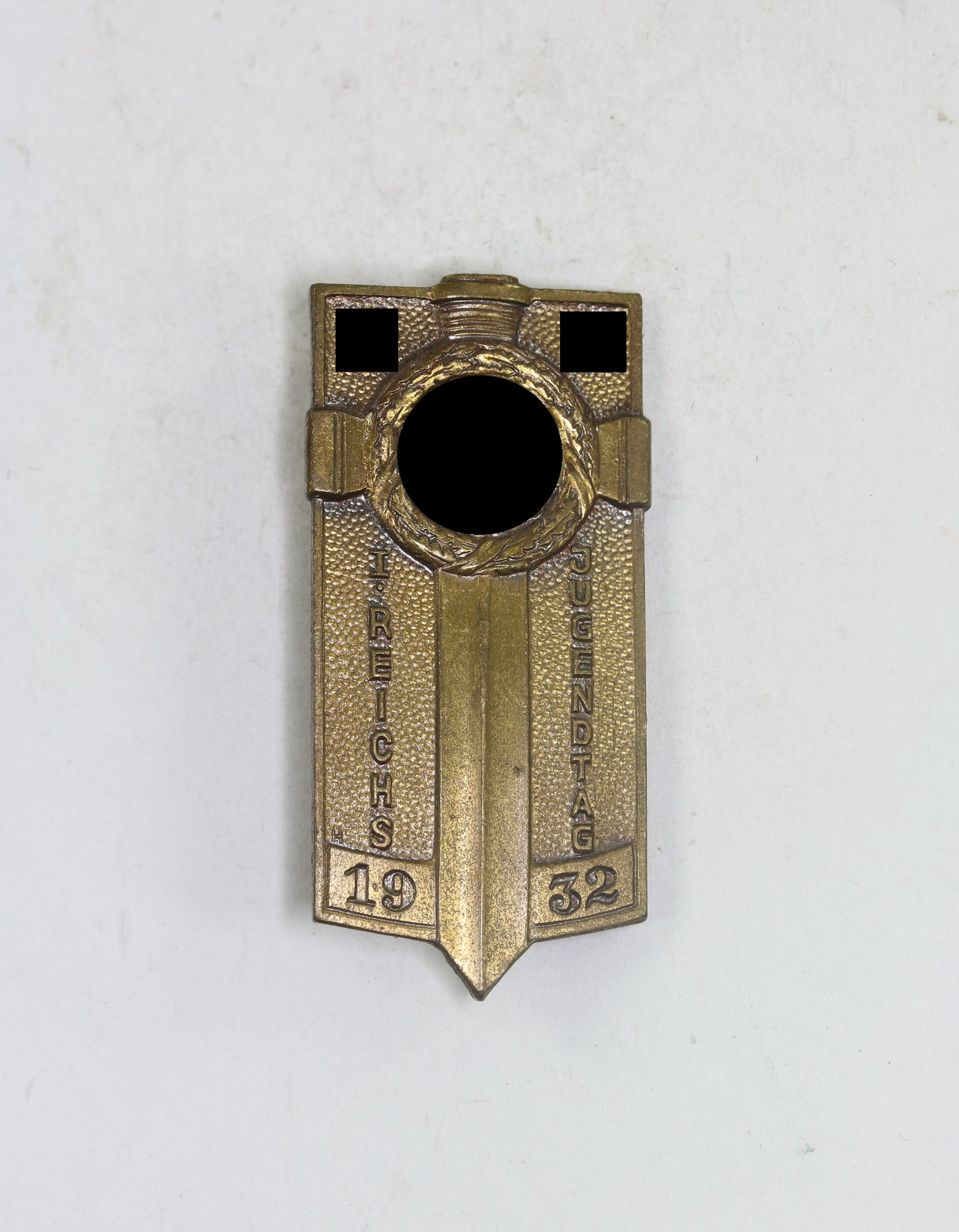 abzeichen_i_ns_reichs_jugendtag_1932_in_bronze_hst Abzeichen, I NS Reichs Jugendtag 1932 in Bronze, Hst. Hoffstätter Bonn Ges. Gesch. – Bild 1