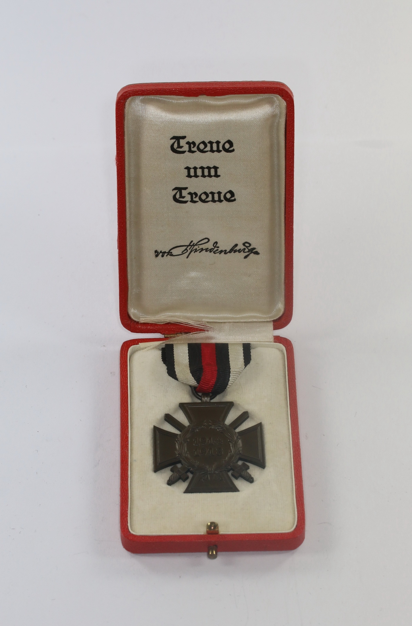 Ehrenkreuz für Frontkämpfer, im roten Etui - Treue um Treue von Hindenburg – Bild 1