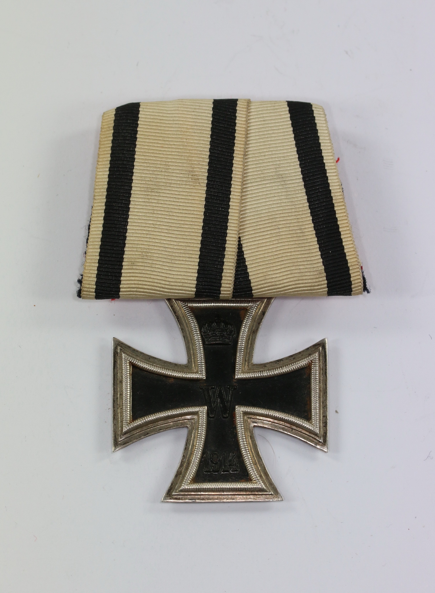 Eisernes Kreuz 2. Klasse 1914, Hst. M, an Nichtkämpferband (!), an Einzelspange  – Bild 1