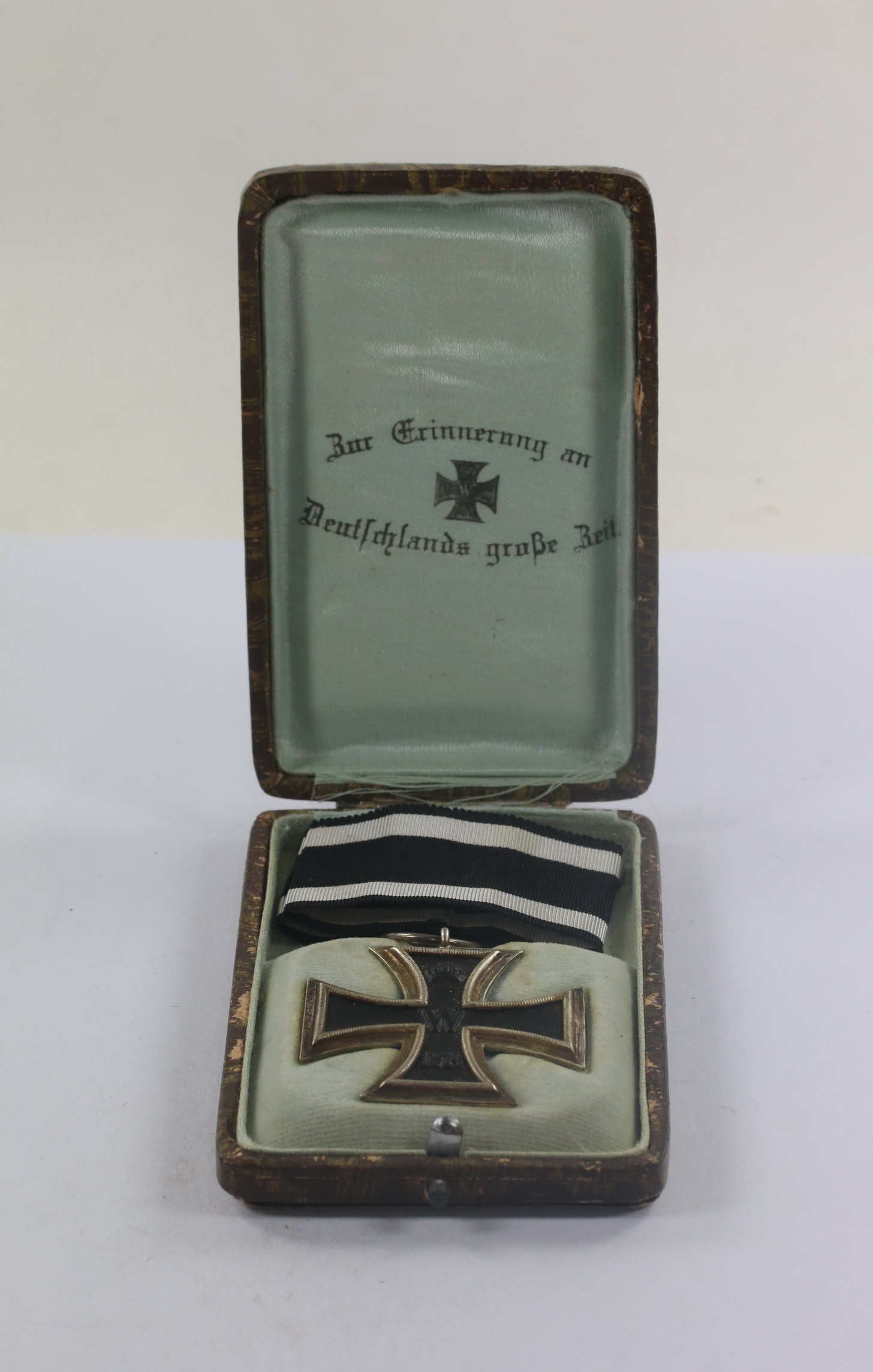  Eisernes Kreuz 2. Klasse 1914, Hst. S, im Schmuck Etui - Zur Erinnerung an Deutschlands große Zeit (Kroko) – Bild 1