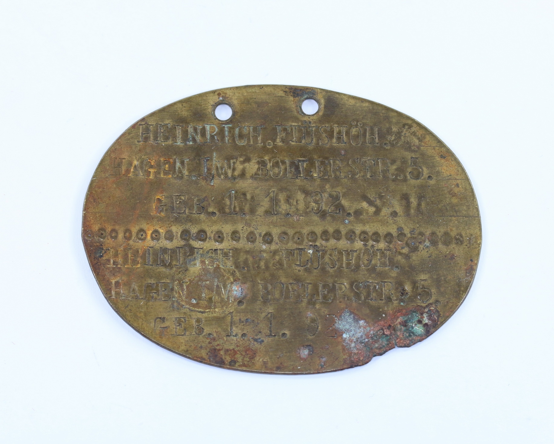 erkennungsmarke_1 Erkennungsmarke, 1. Weltkrieg – Bild 1