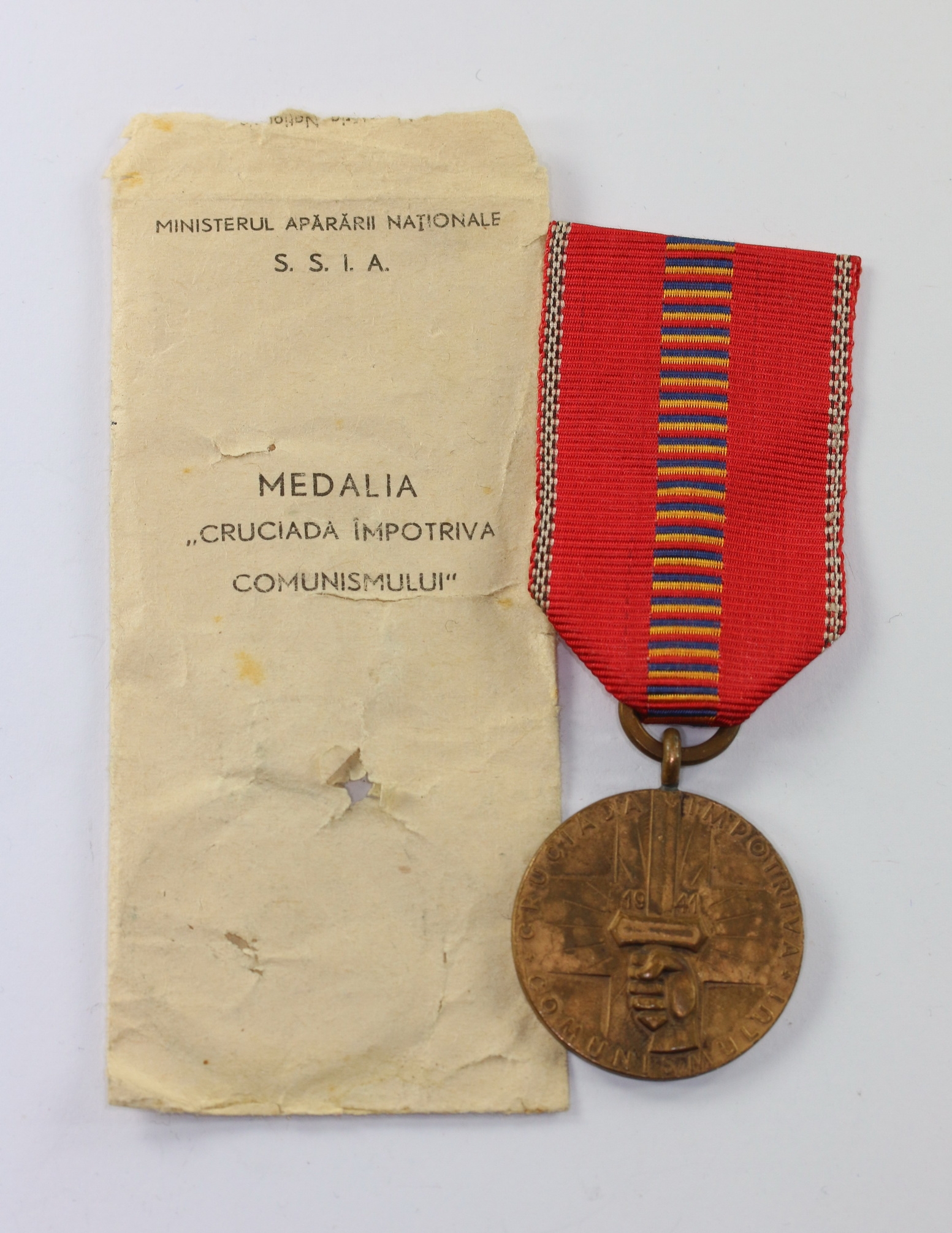 img_0531_bildgr_e_ndern_2 Rumänien, Medaille Kreuzzug gegen den Kommunismus, in Verleihungstüte – Bild 1