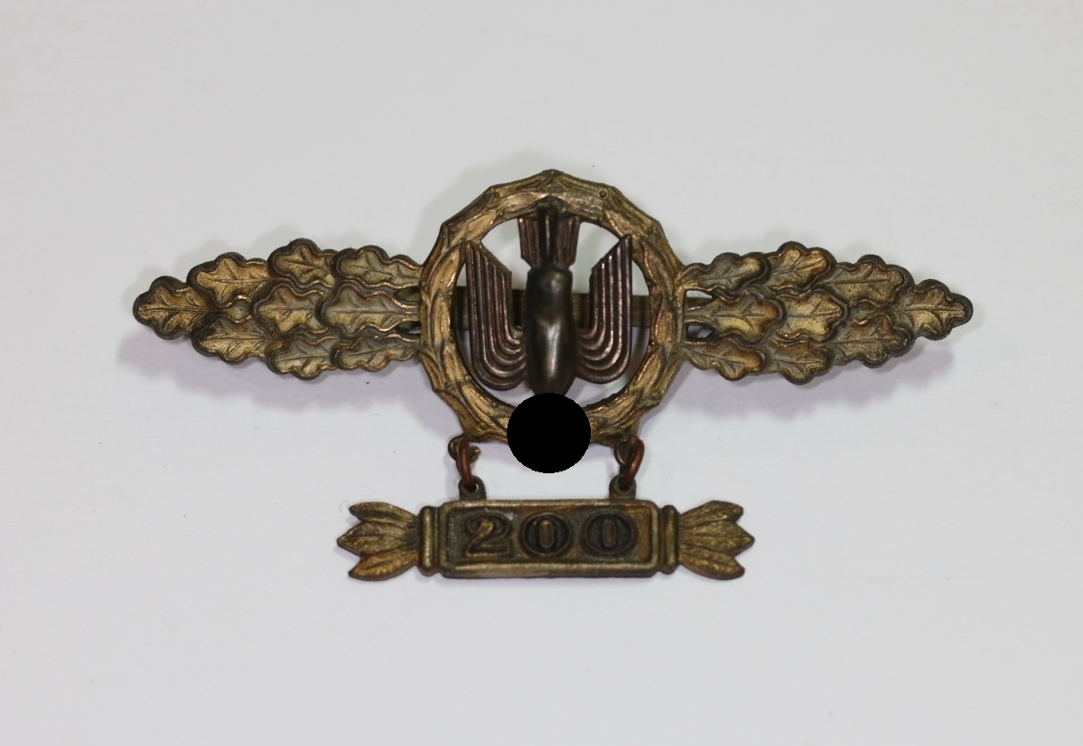 img_2532_bildgr_e_ndern_3 Frontflugspange für Kampfflieger in Gold, mit Anhänger 200, Hst. RS&S – Bild 1