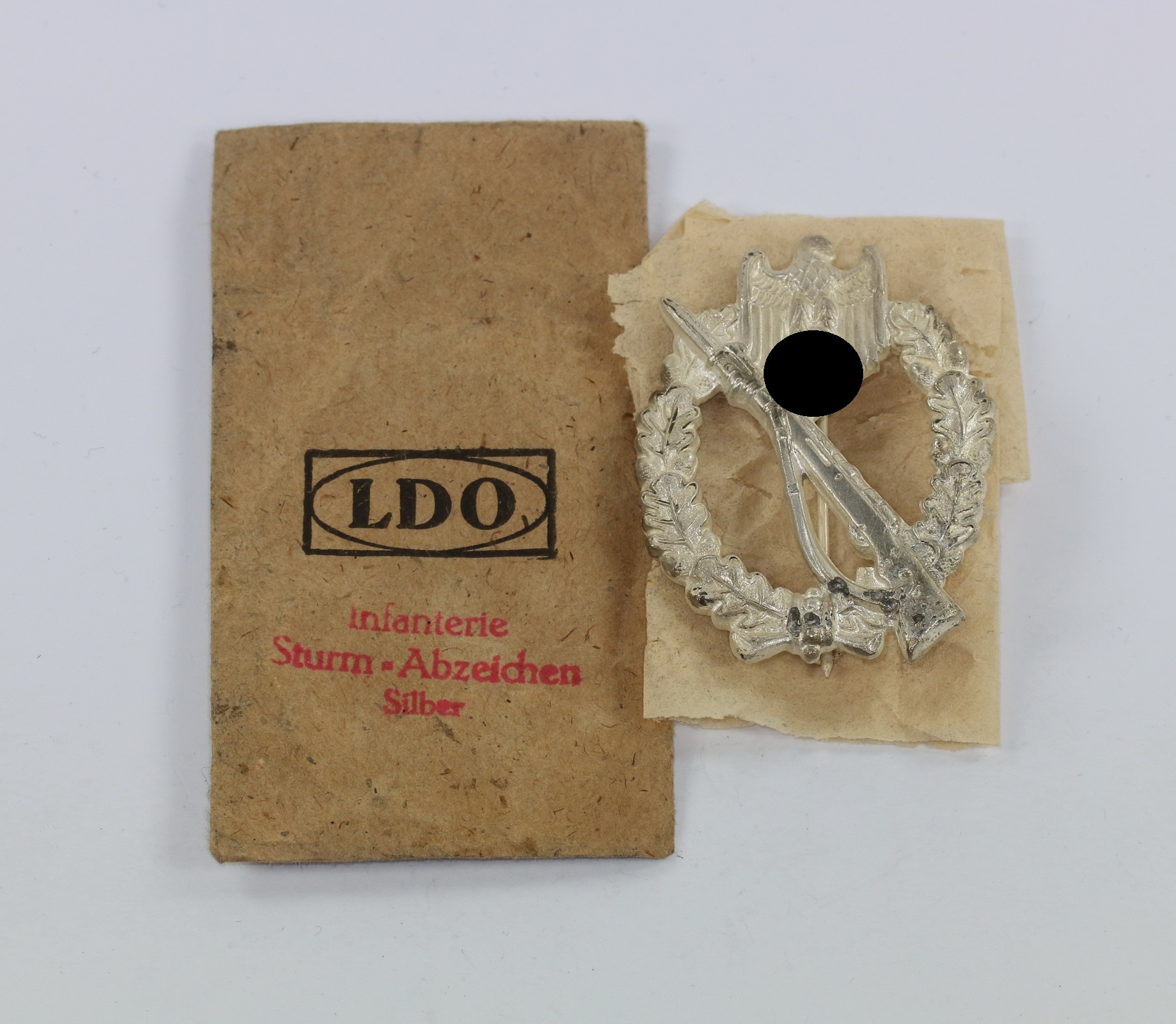 Infanterie Sturmabzeichen in Silber, Hst. R.S., in LDO Verleihungstüte – Bild 1