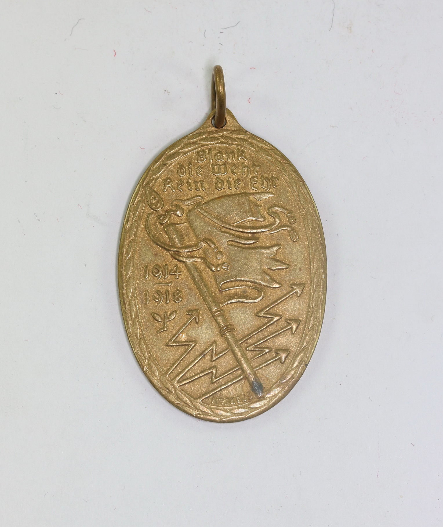 Kriegsdenkmünze - Kyffhäuser Medaille - Blank die Wehr-rein die Ehr 1914-1918 – Bild 1