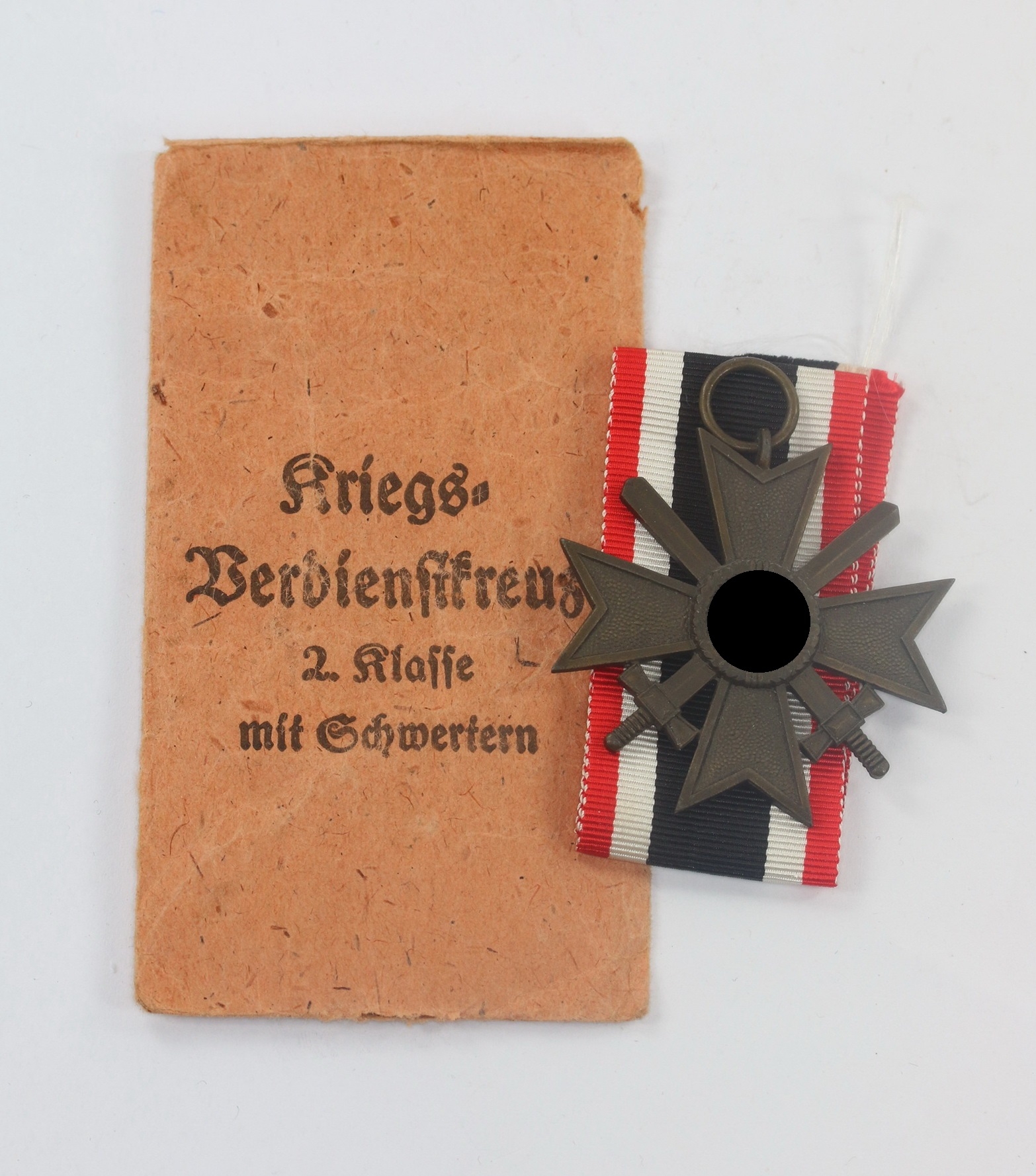  Kriegsverdienstkreuz 2. Klasse mit Schwertern, Hst. 127, in Verleihungstüte Moritz Hausch A.G. Pforzheim – Bild 1