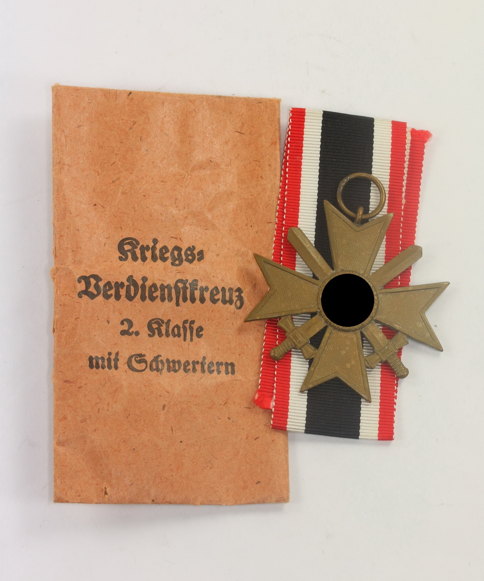 kriegsverdienstkreuz_2 Kriegsverdienstkreuz 2. Klasse mit Schwertern, in Verleihungstüte Ph. Türks Wwe Wien 107 – Bild 1