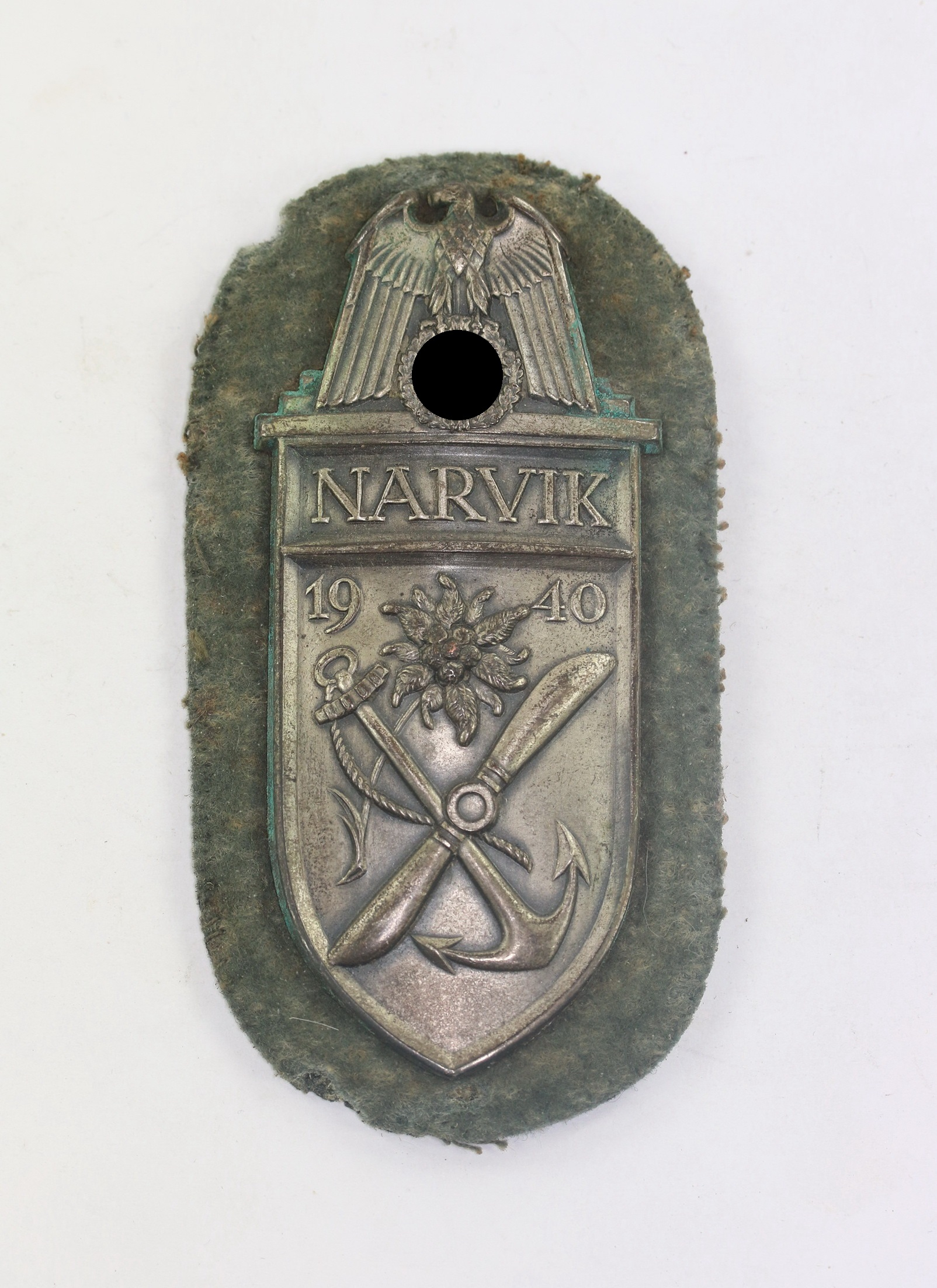 Narvikschild auf Heeresstoff, Cupal (!) Typ 1 (!) C.E. Juncker, Berlin – Bild 1