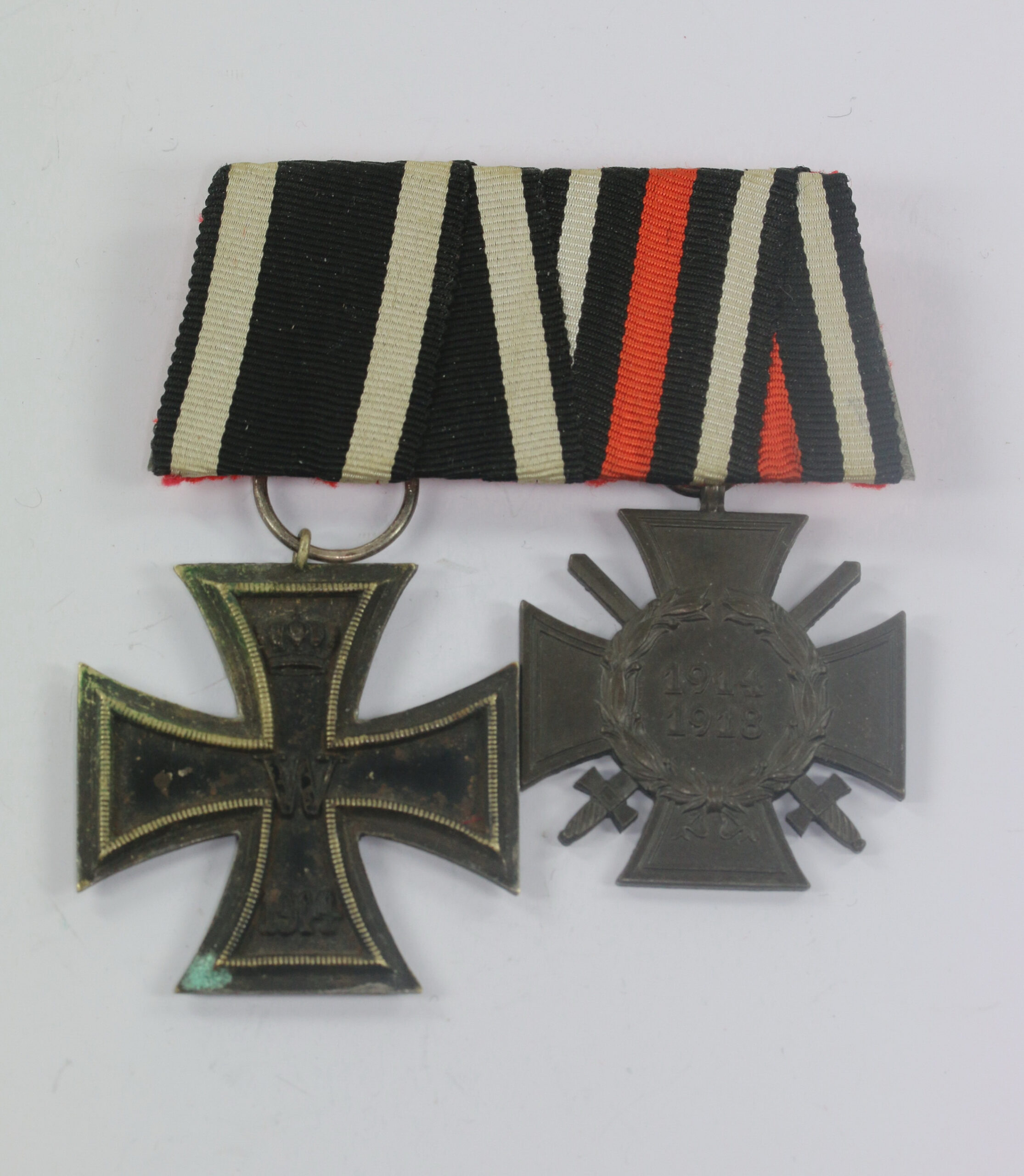ordenschnalle_2x__eisernes_kreuz_2 Ordenschnalle 2X - Eisernes Kreuz 2. Klasse 1914, Ehrenkreuz für Frontkämpfer – Bild 1