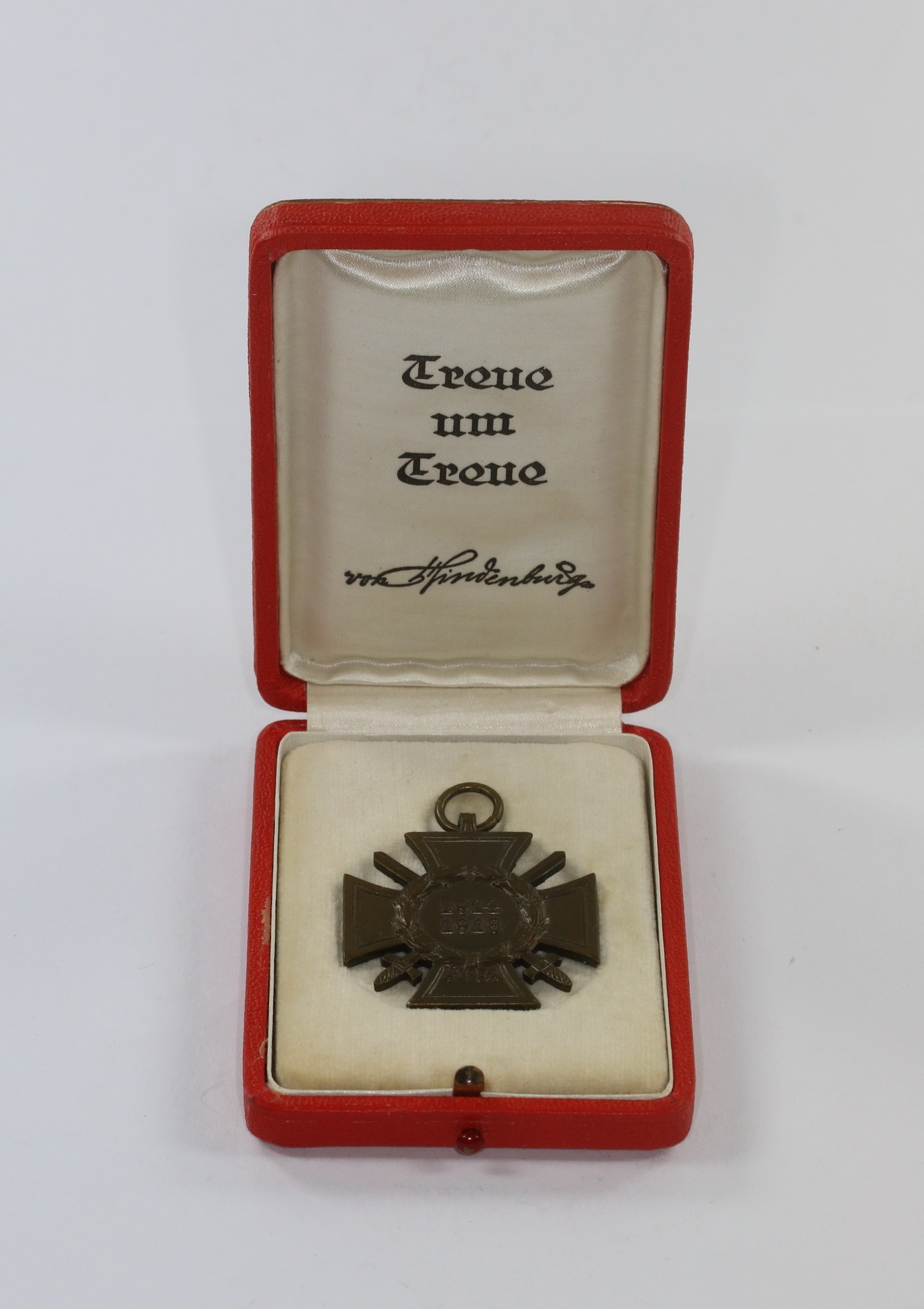  Ehrenkreuz für Frontkämpfer, im roten Etui - Treue um Treue von Hindenburg – Bild 1