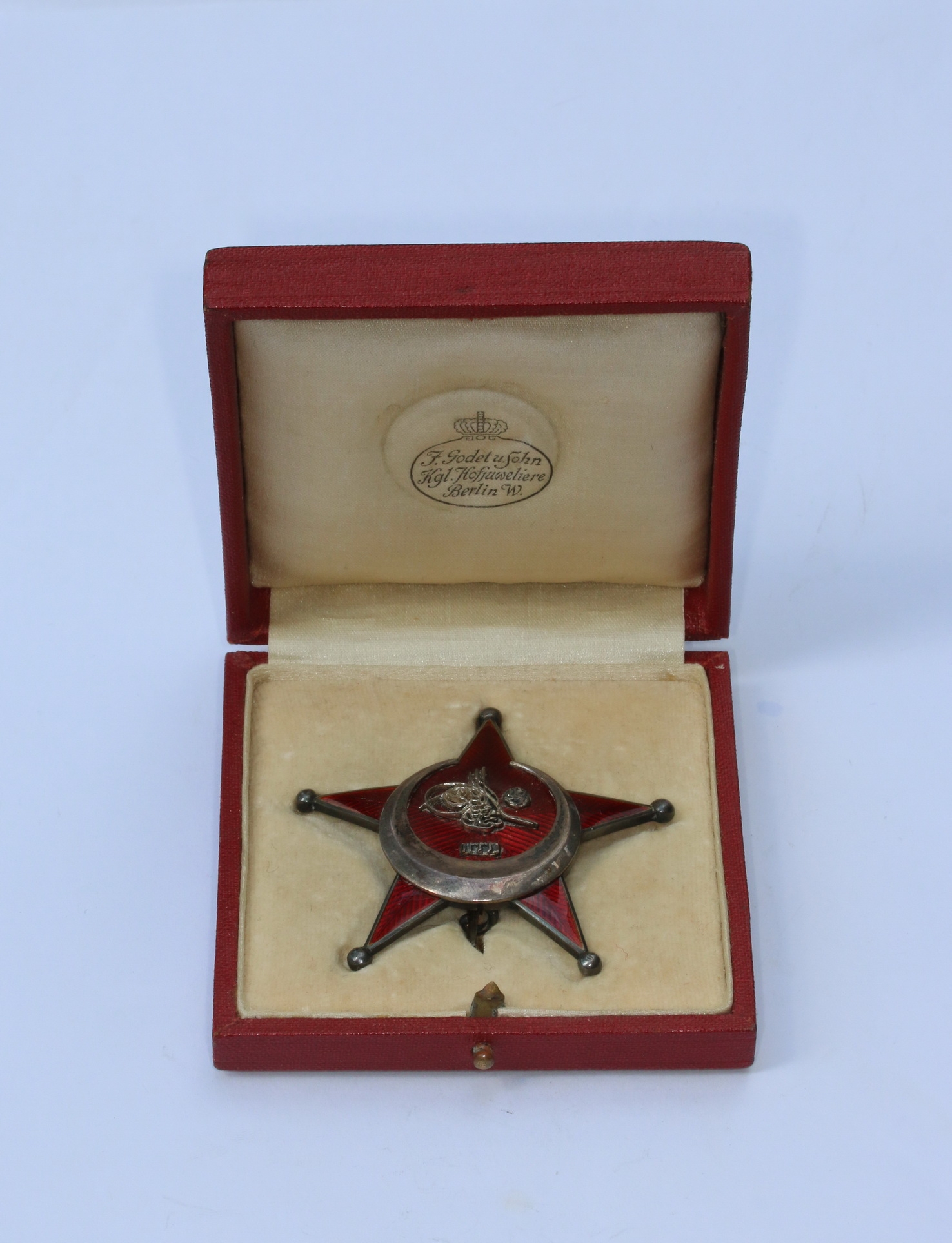 osmanisches_reich_eisernes_halbmond_stern_von_gallipoli_hst Osmanisches Reich, Eisernes Halbmond (Stern von Gallipoli), Hst. Godet Berlin, im Etui – Bild 1