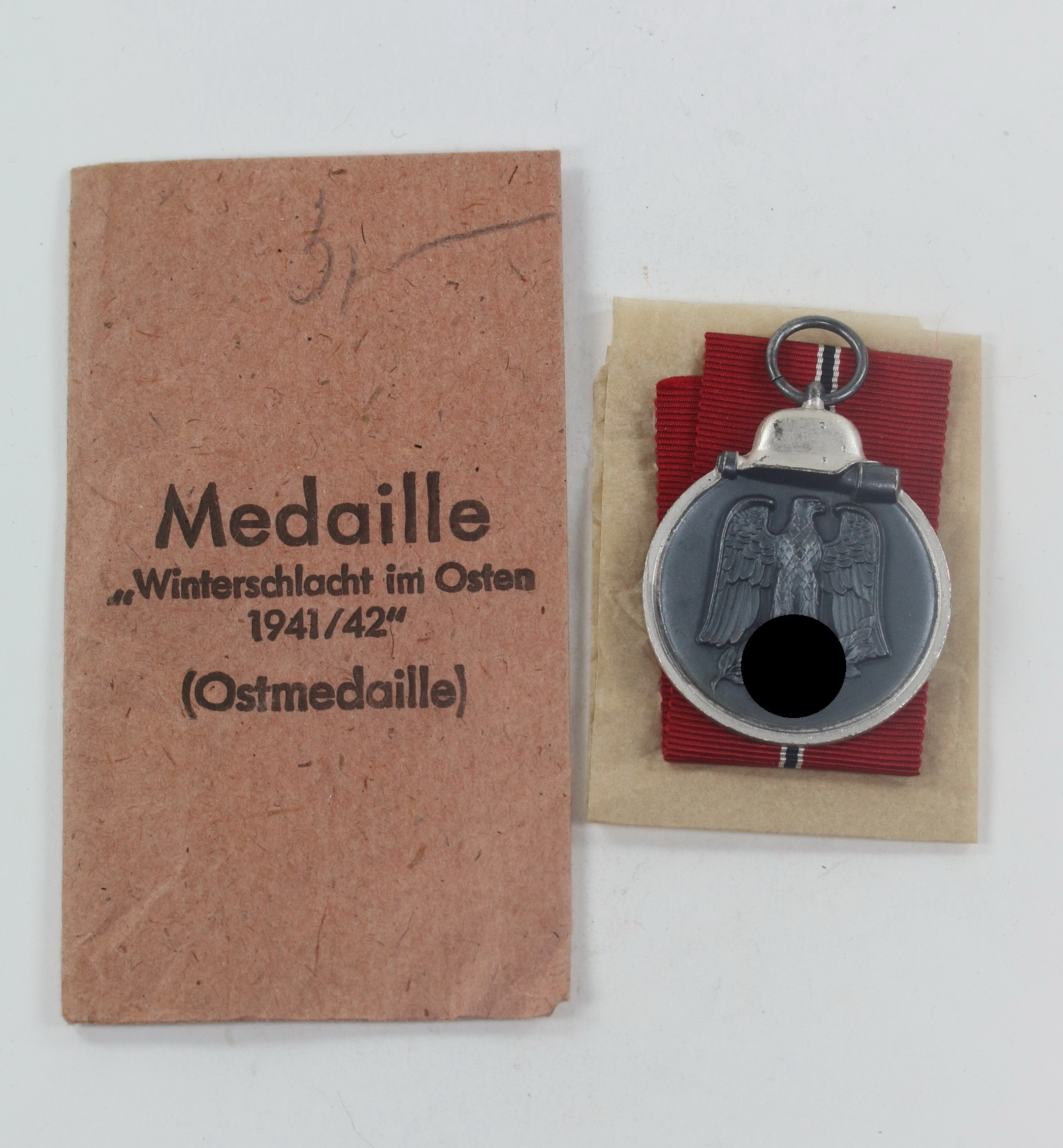 Ostmedaille, Hst. 20, in Verleihungstüte C.F. Zimmermann Pforzheim und L/52 (!) – Bild 1