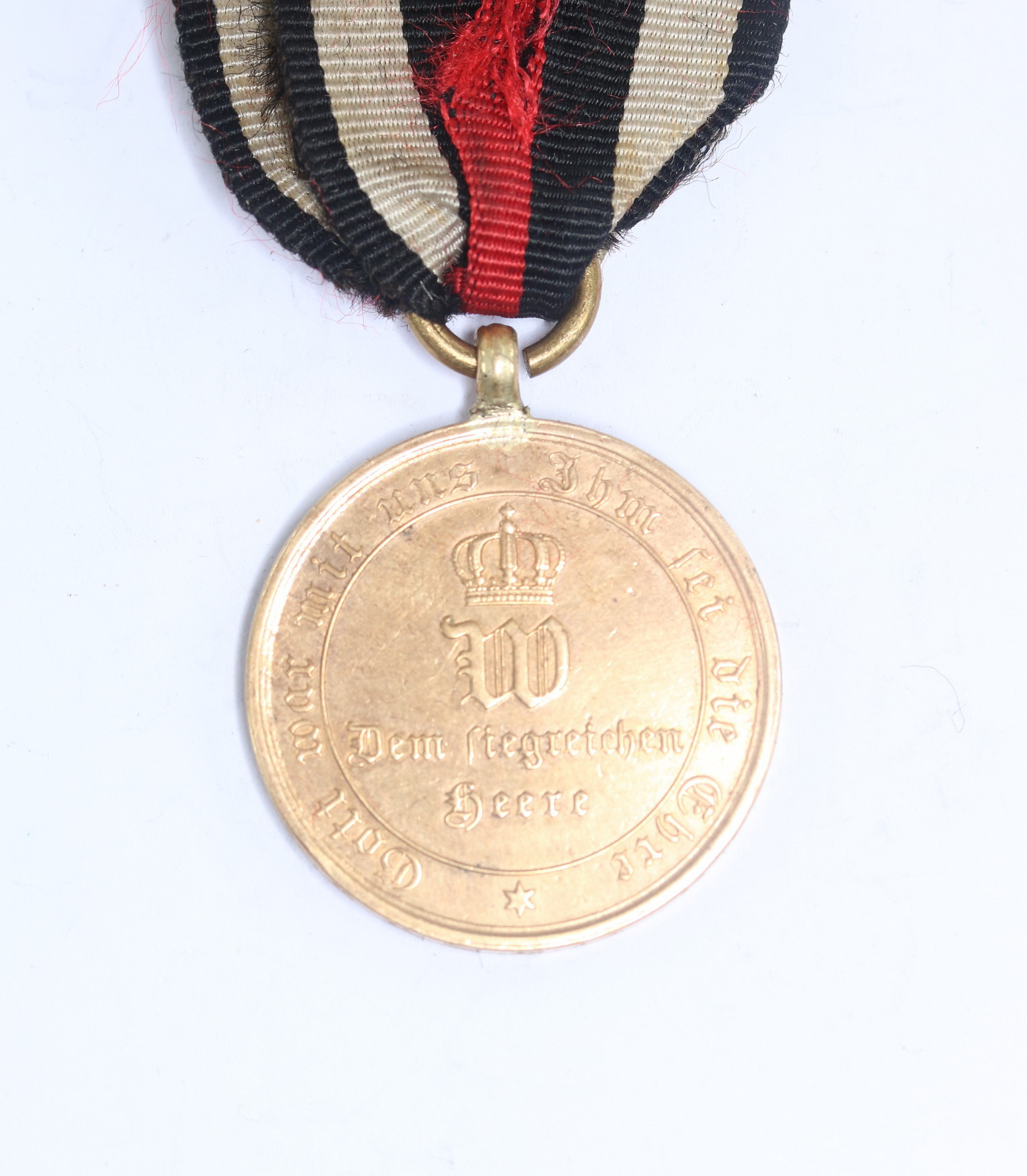 Preußen, Kriegsdenkmünze für Kämpfer 1870, Ranschrift AUS EROBERTEM GESCHUETZ – Bild 1