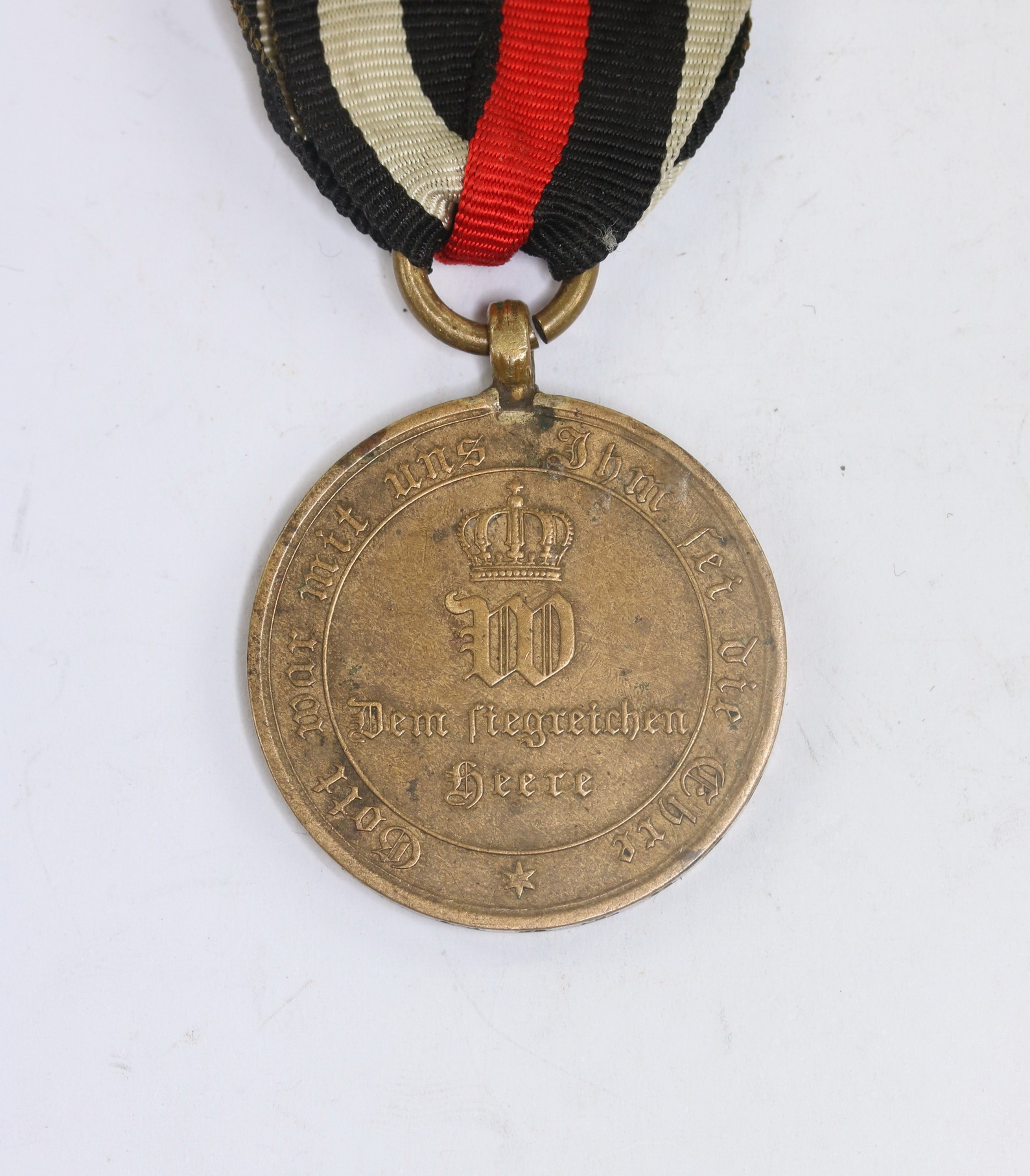  Preußen, Kriegsdenkmünze für Kämpfer 1870, Ranschrift AUS EROBERTEM GESCHUETZ – Bild 1