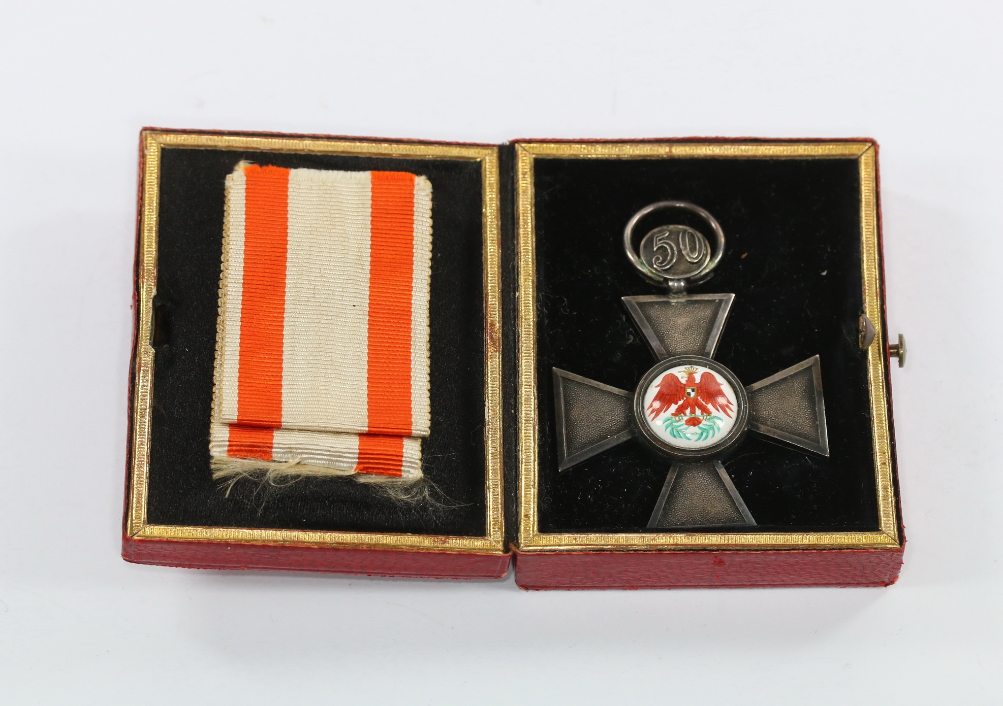 Preußen, Roter Adler Orden 4. Klasse mit Jubiläumszahl 50, Hst. W, im Etui – Bild 1