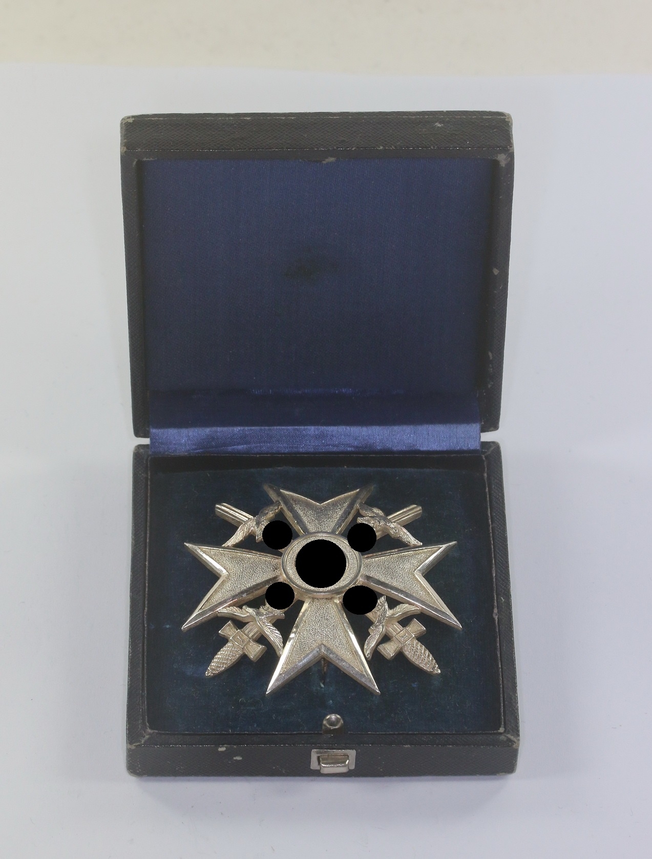  Spanienkreuz in Silber mit Schwertern, Hst. CEJ 900, im Etui – Bild 1