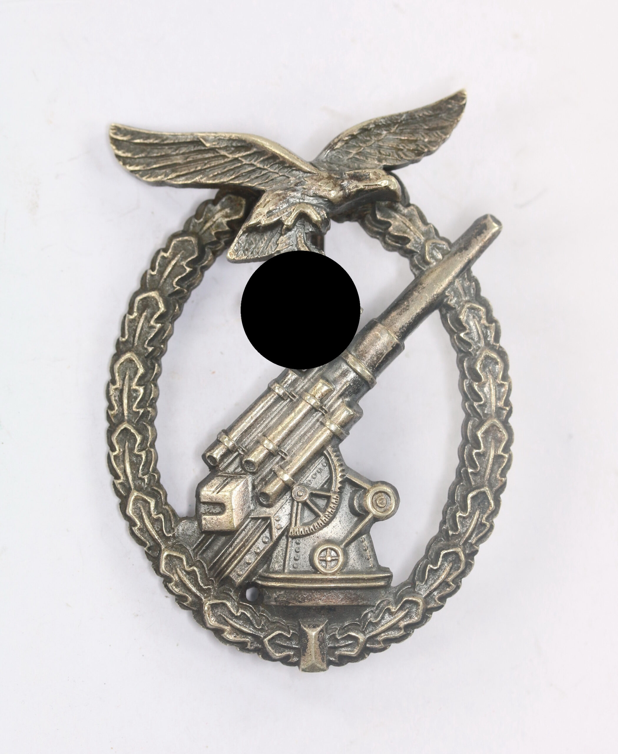 Flak Kampfabzeichen der Luftwaffe, Hst. Brehmer Markneukirchen, Neusilber (!) – Bild 1