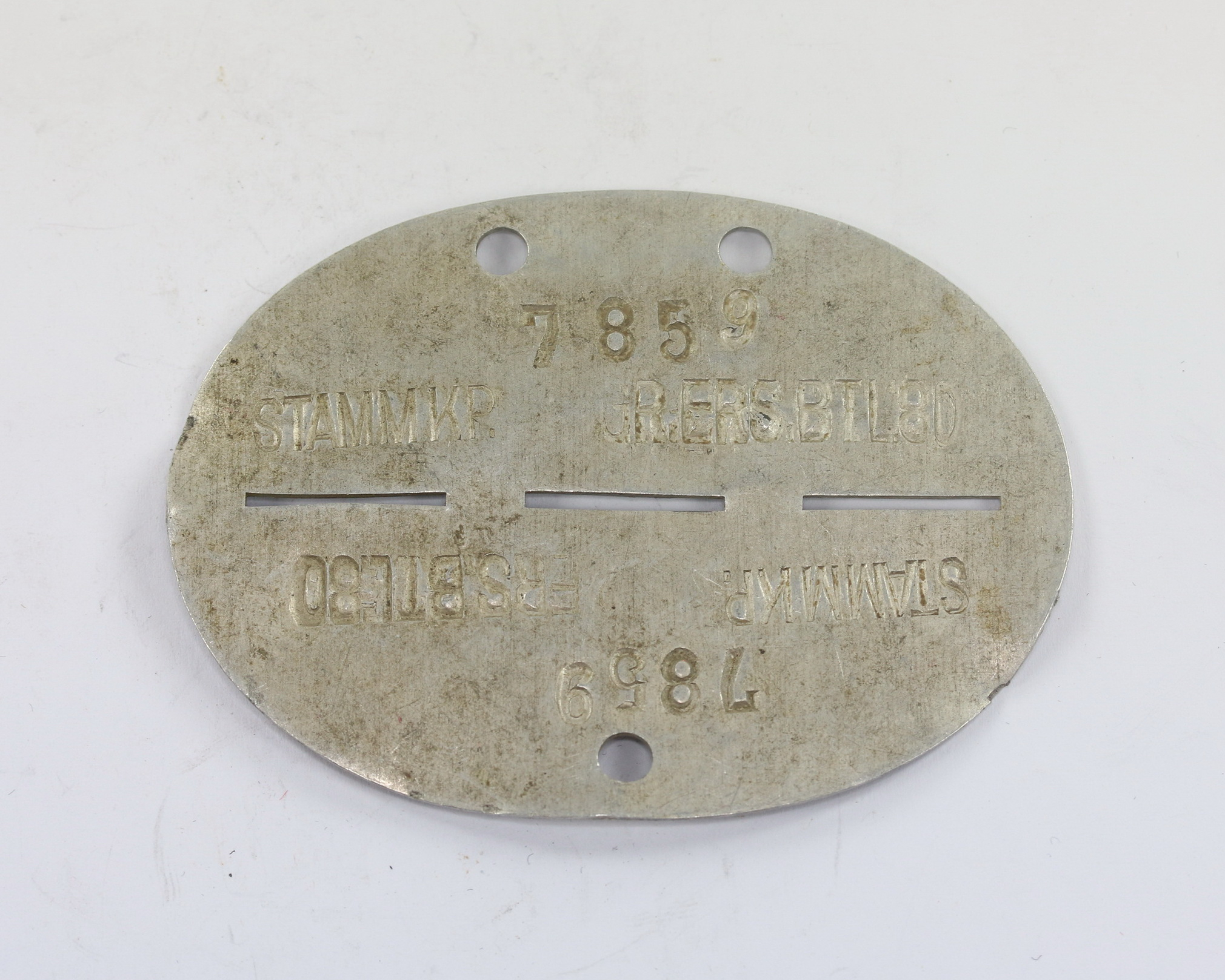 Wehrmacht Heer, Erkennungsmarke Stammkompanie Grenadierersatz Bataillon 80 (Stammkp. Gr. Ers. Btl. 80) – Bild 1