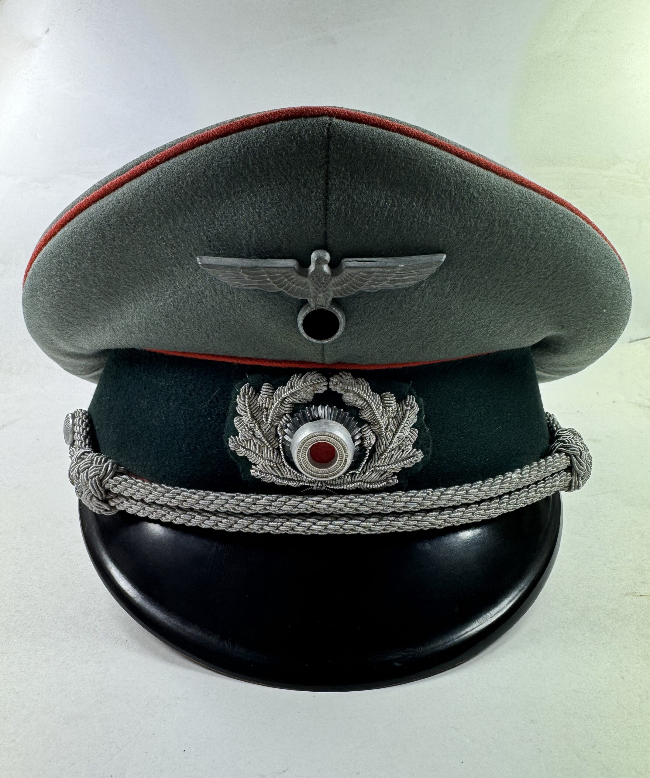 Wehrmacht Heer, Schirmmütze für Offiziere der Artillerie, Hst. Felix Preiser Uniform Maßschneiderei Rastatt – Bild 1