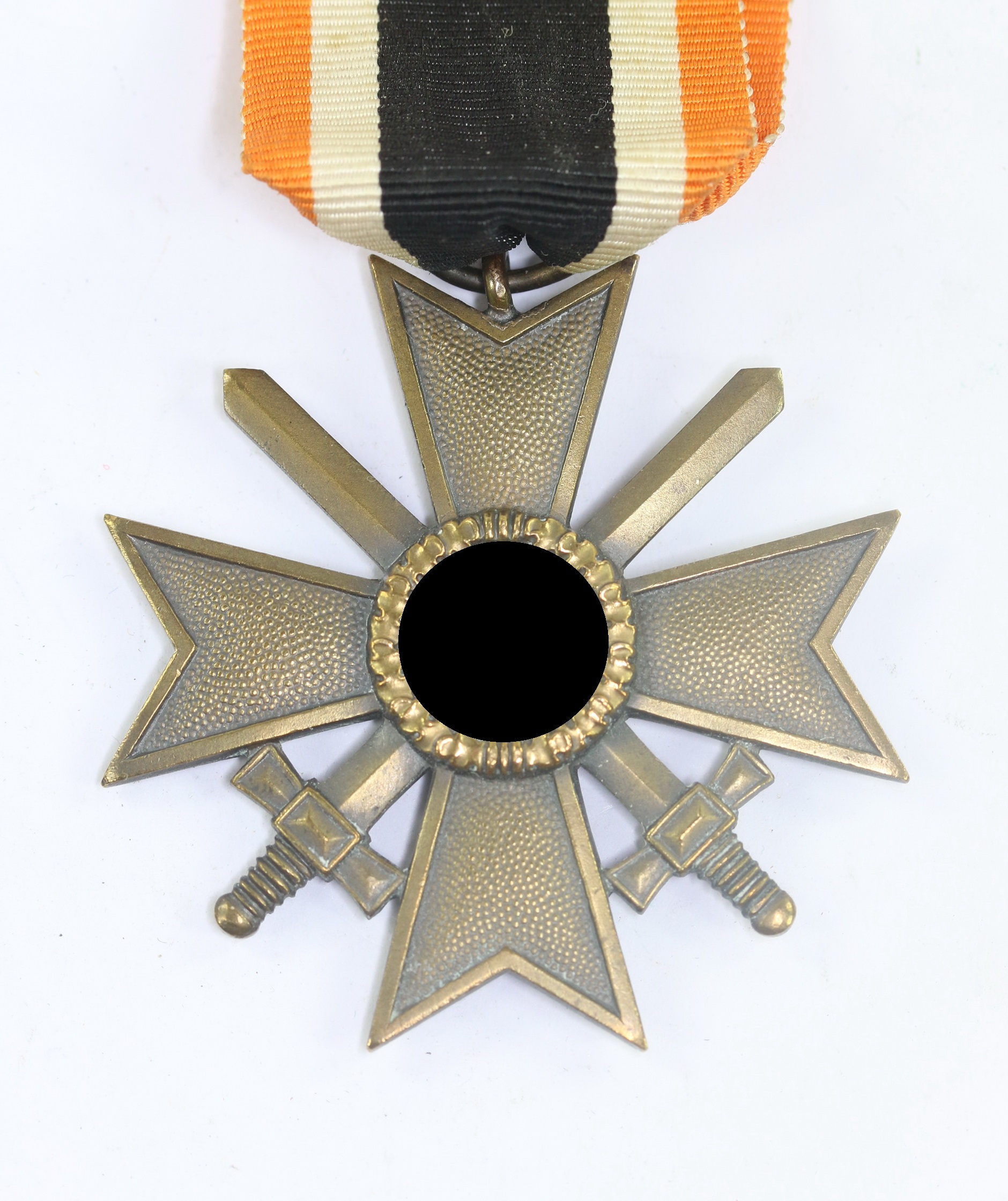 Kreigsverdienstkreuz 2. Klasse mit Schwertern, ohne Hersteller, oranges Band (1) Kreigsverdienstkreuz 2. Klasse mit Schwertern, ohne Hersteller, oranges Band – Bild 1