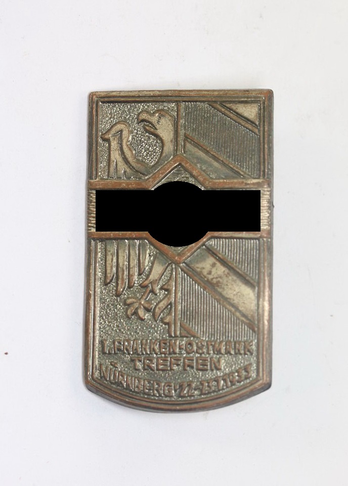 Abzeichen, HJ 1. Franken - Ostmark Treffen Nürnberg 22. -23.7.1933, Ges. Gesch. (1) Abzeichen, HJ 1. Franken - Ostmark Treffen Nürnberg 22. -23.7.1933, Ges. Gesch. – Bild 1