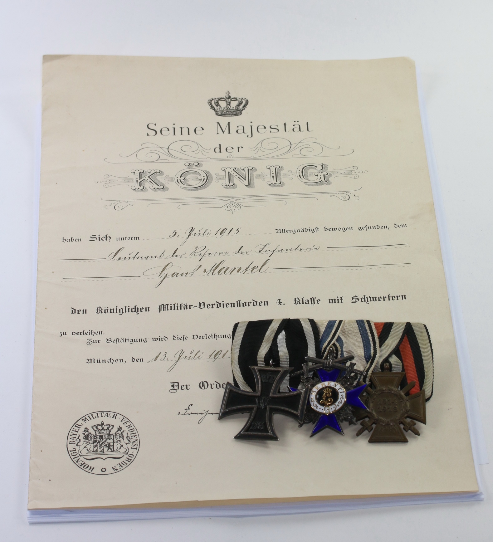 1_18 Ordenschnalle 3X + Urkunde