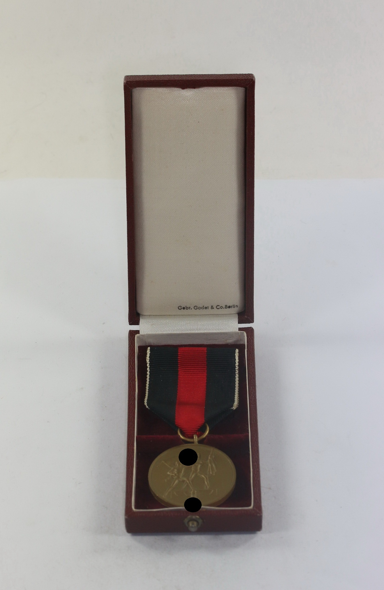  Anschlußmedaille Sudetenland (1. Oktober 1938), im Etui Gebr. Godet & Co. Berlin – Bild 1
