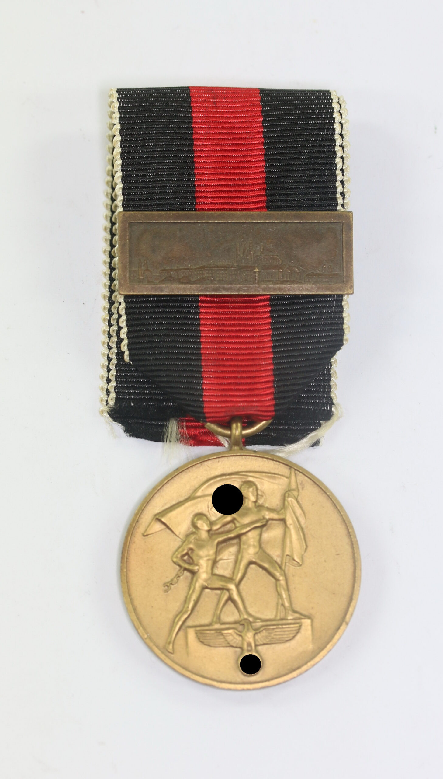  Anschlußmedaille Sudetenland (1. Oktober 1938), mit Spange Pragerburg – Bild 1