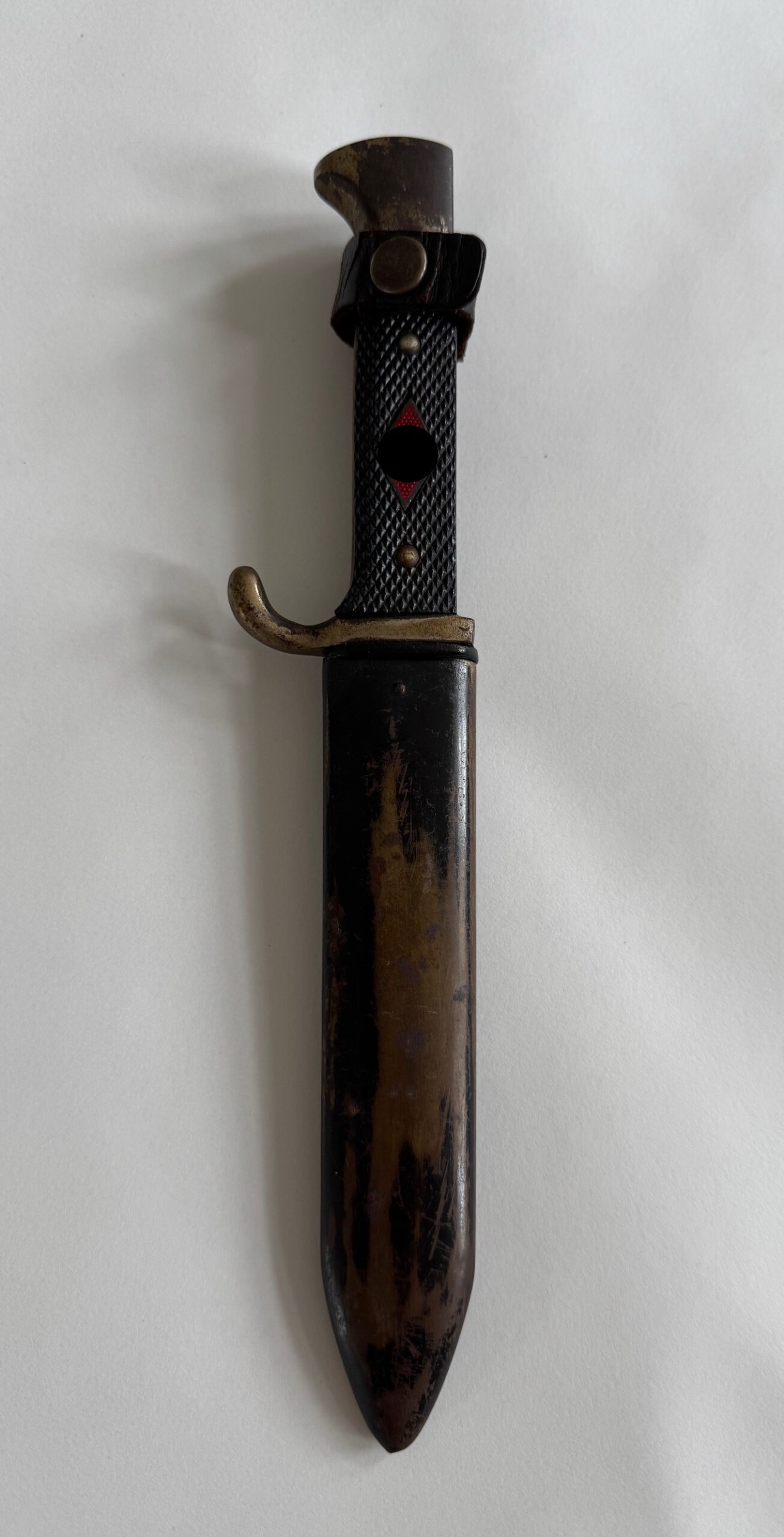  Hitlerjugend (HJ), Fahrtenmesser, Hst. RZM M7/71 und  Hermann Hahn Solingen-Wald (Doppelhersteller), mit Devise Blut und Ehre – Bild 1