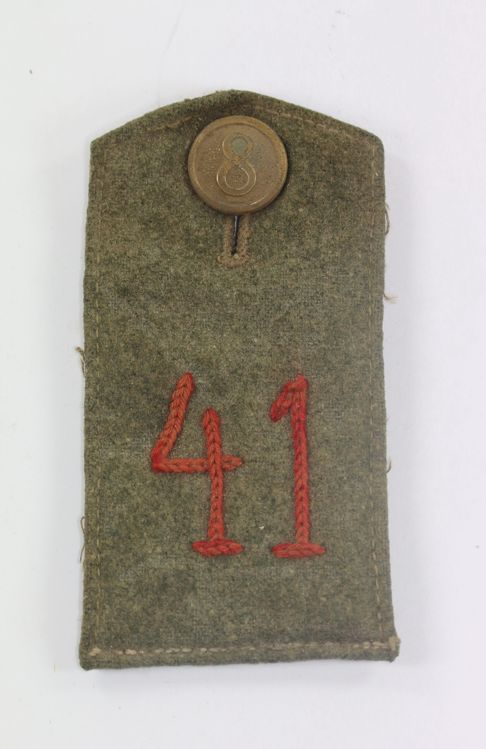  Preußen, 1. Weltkrieg, Schulterklappe Feldgrau für Mannschaften im Infanterie Regiment Nr. 41 - von Boyen (5. Ostpreußisches) – Bild 1