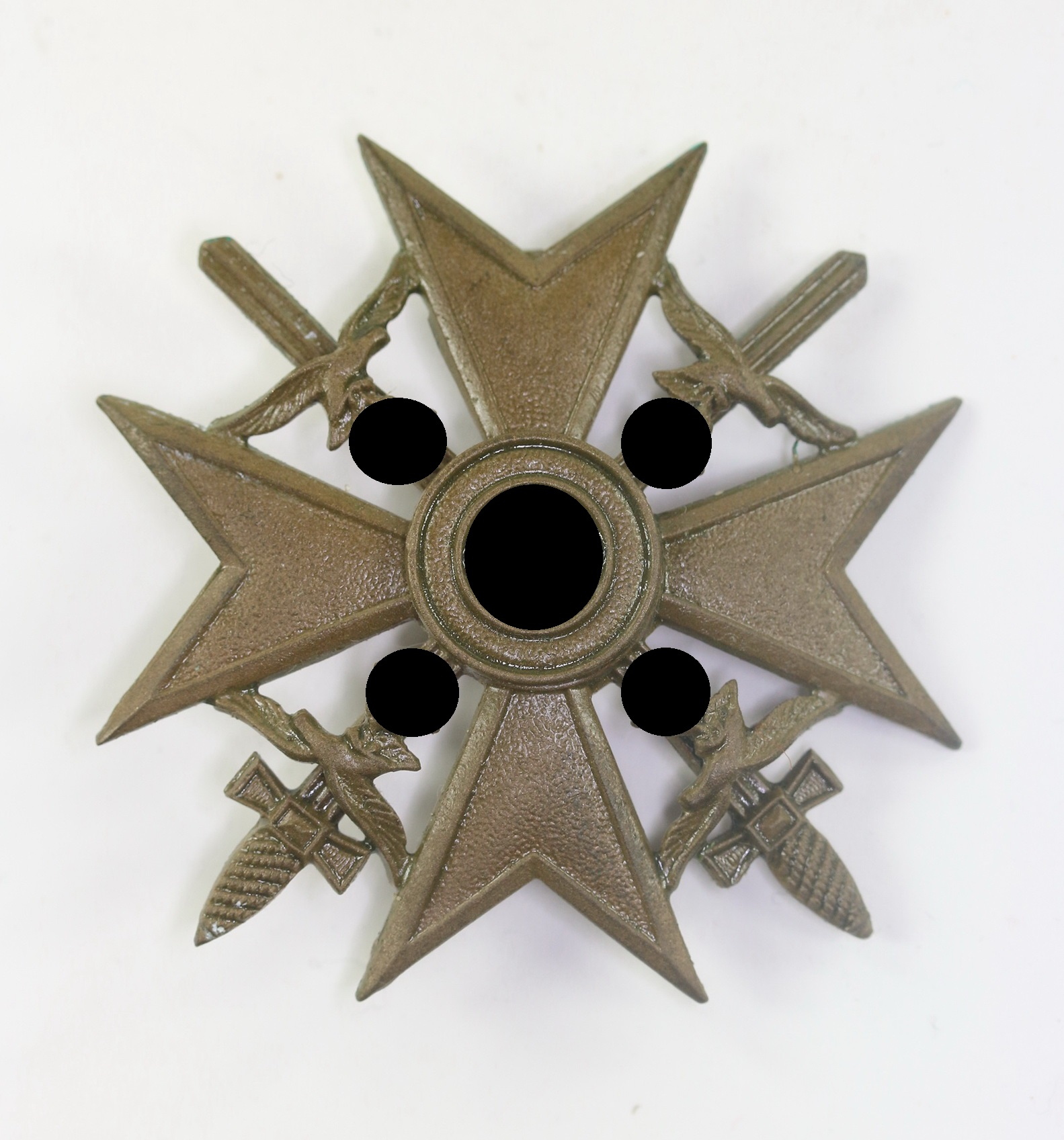  Spanienkreuz in Bronze mit Schwerterm, C.E. Juncker, Berlin – Bild 1