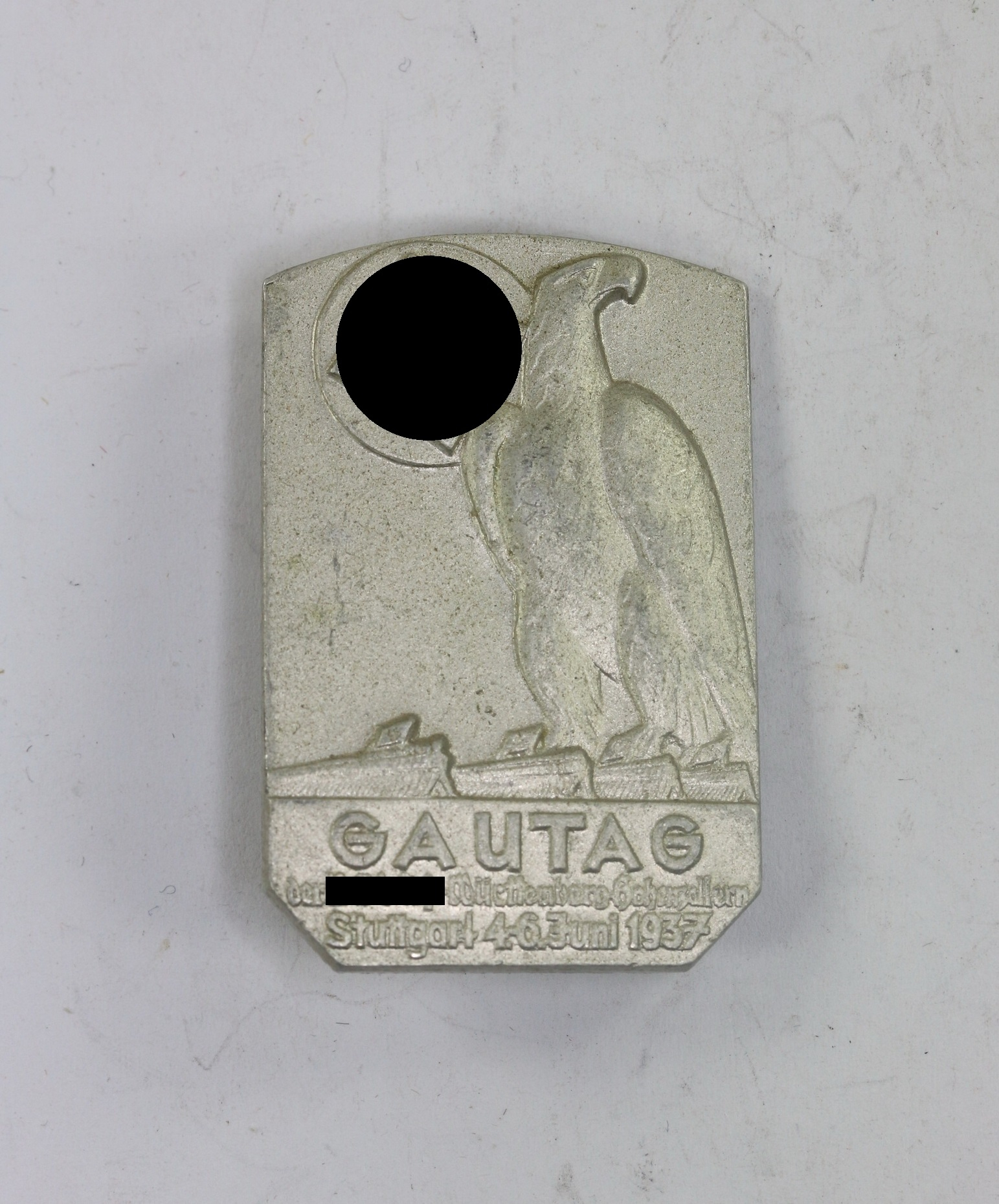 Abzeichen, Gautag der NSDAP Württemberg Hohenzollern Stuttgart 4.-6. Juni 1937, Hst. FR. Zimmermann Stuttgart – Bild 1