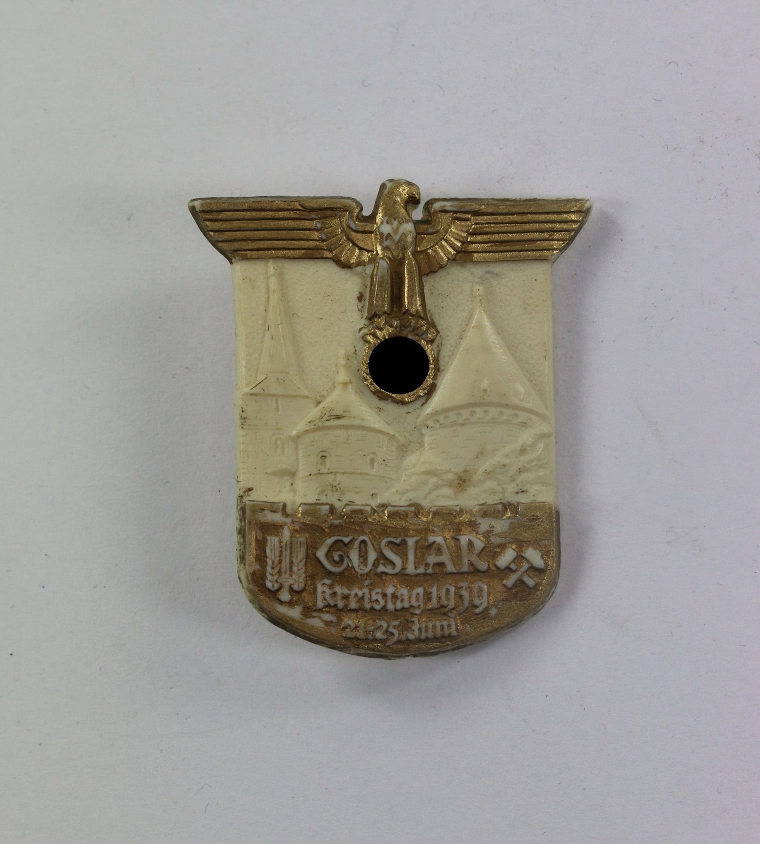 Abzeichen, Goslar Kreistag 1939 21.-25. Juni, Hst. Richard Sieper & Söhne Lüdenscheid RZM M9/25 – Bild 1