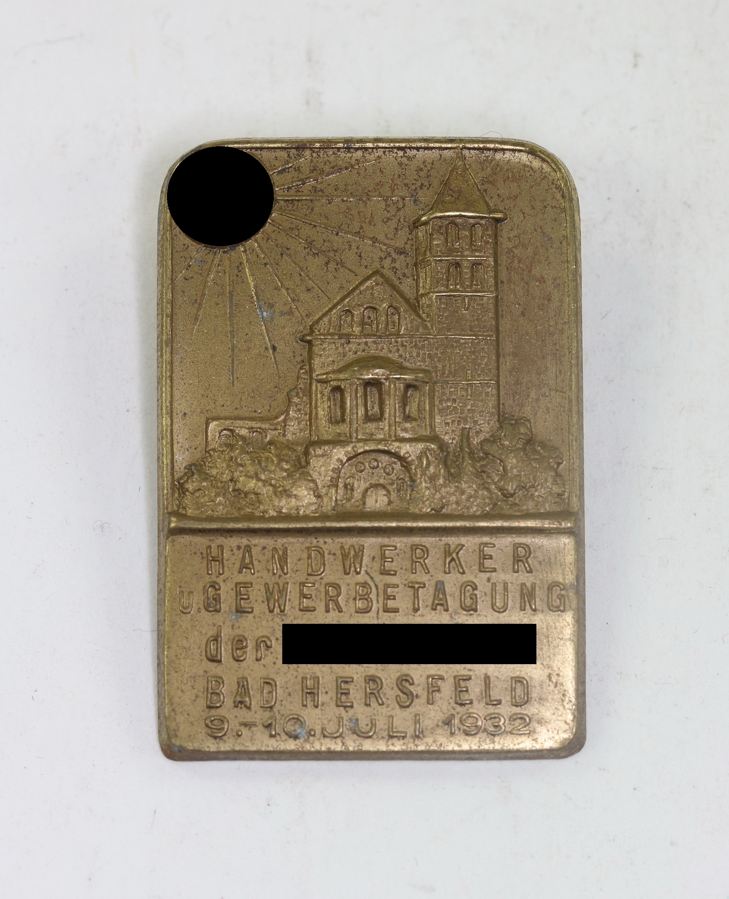 Abzeichen, Handwerker u. Gewerbetagung der N.S.D.A.P. Bad Hersfeld 9.-10. Juli 1932 – Bild 1