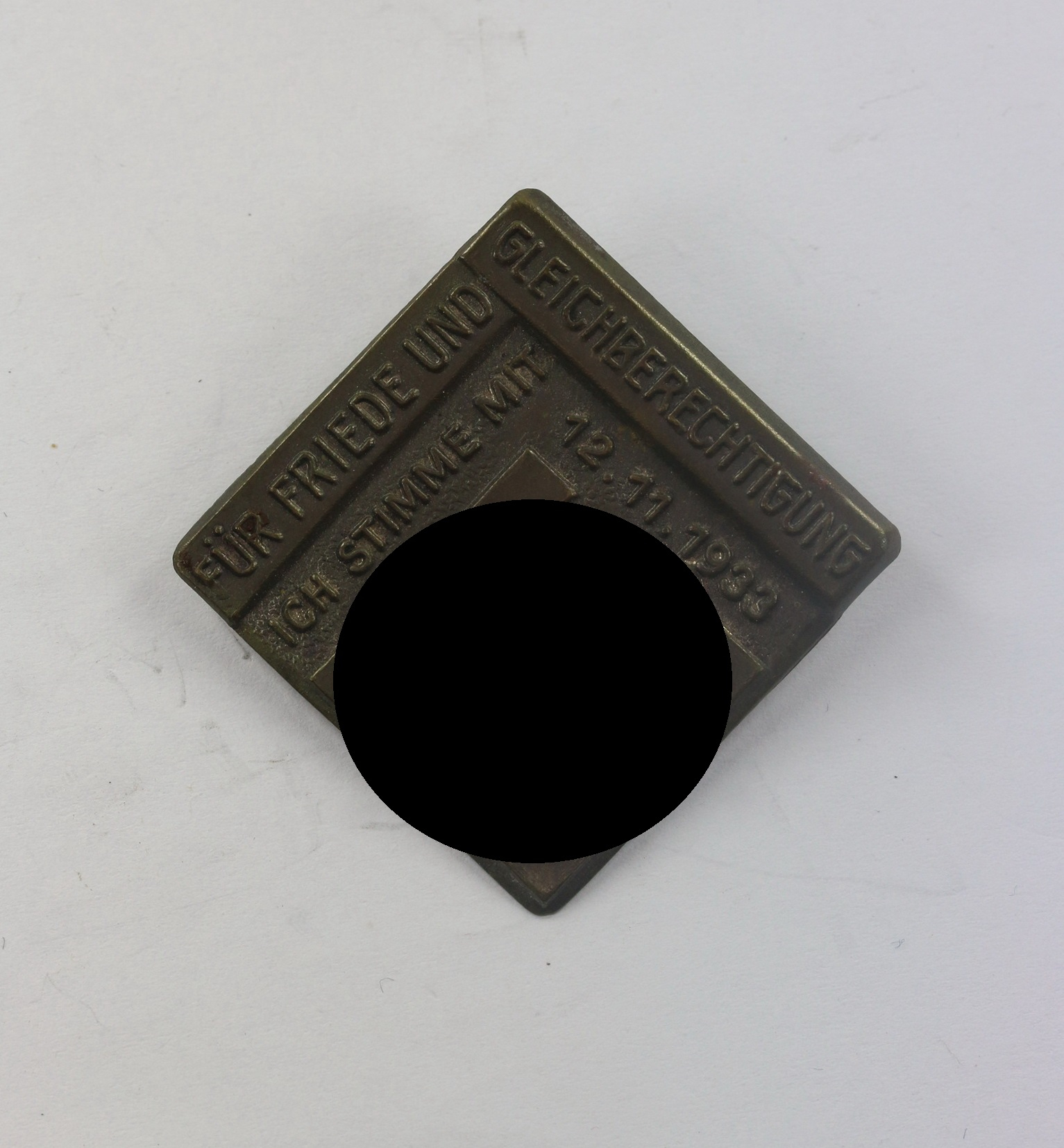 Abzeichen, Ja! Für Frieden und Gleichberechtigung Ich stimme mit Ja! 12.11.1933 – Bild 1