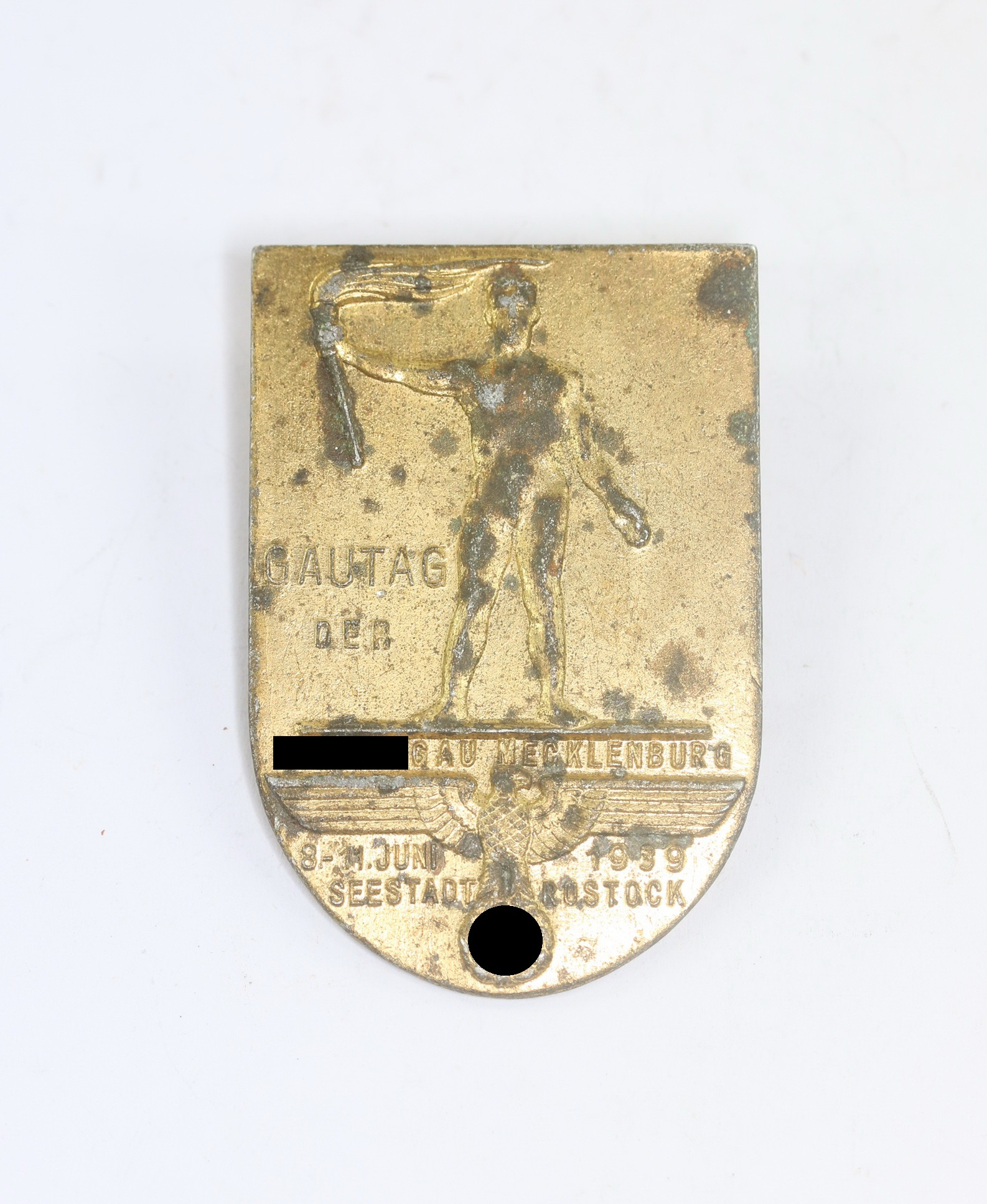 Abzeichen, NSDAP Gau Mecklenburg Gautag der Seestadt Rostock 8.-11. Juni 1939, Hst. Assmann & Söhne Lüdenscheid – Bild 1