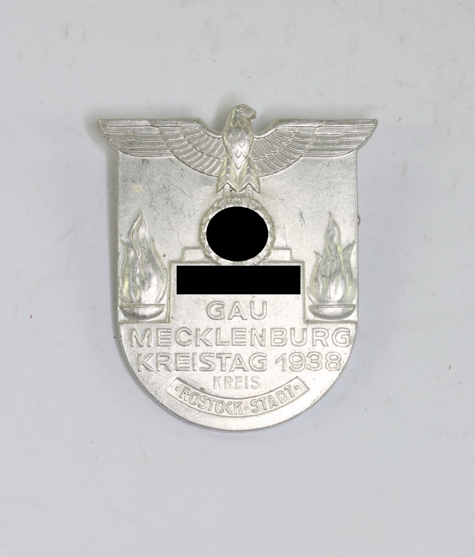 Abzeichen, NSDAP Gau Mecklenburg Kreistag 1938 Kreis Rostock Stadt, Hst. L. Chr. Lauer Nürnberg Berlin – Bild 1