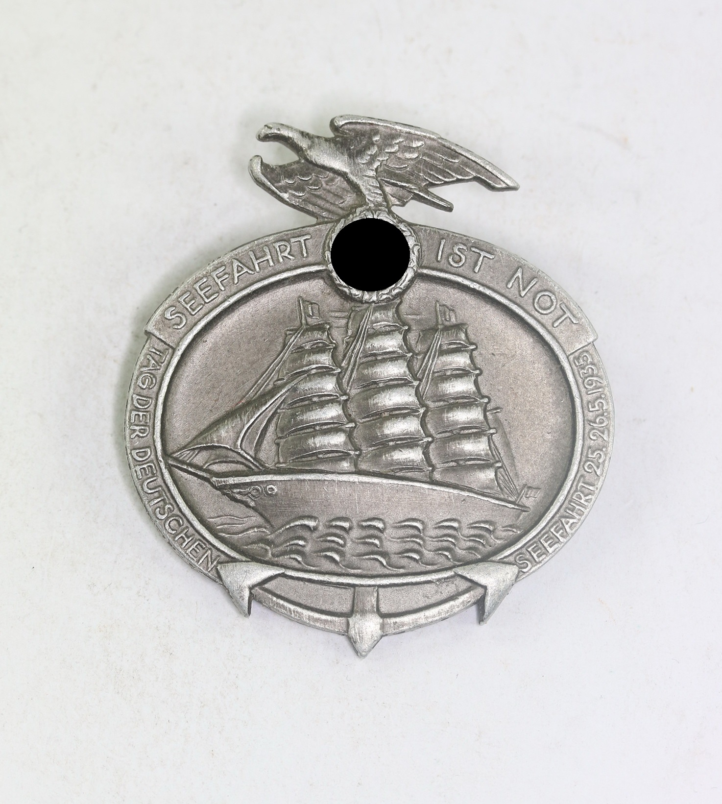 Abzeichen, Seefahrt ist Not Tag der Deutschen Seefahrt 25. 26.5. 1935, Hst. G.Fr. Keck & Sohn Pforzheim – Bild 1