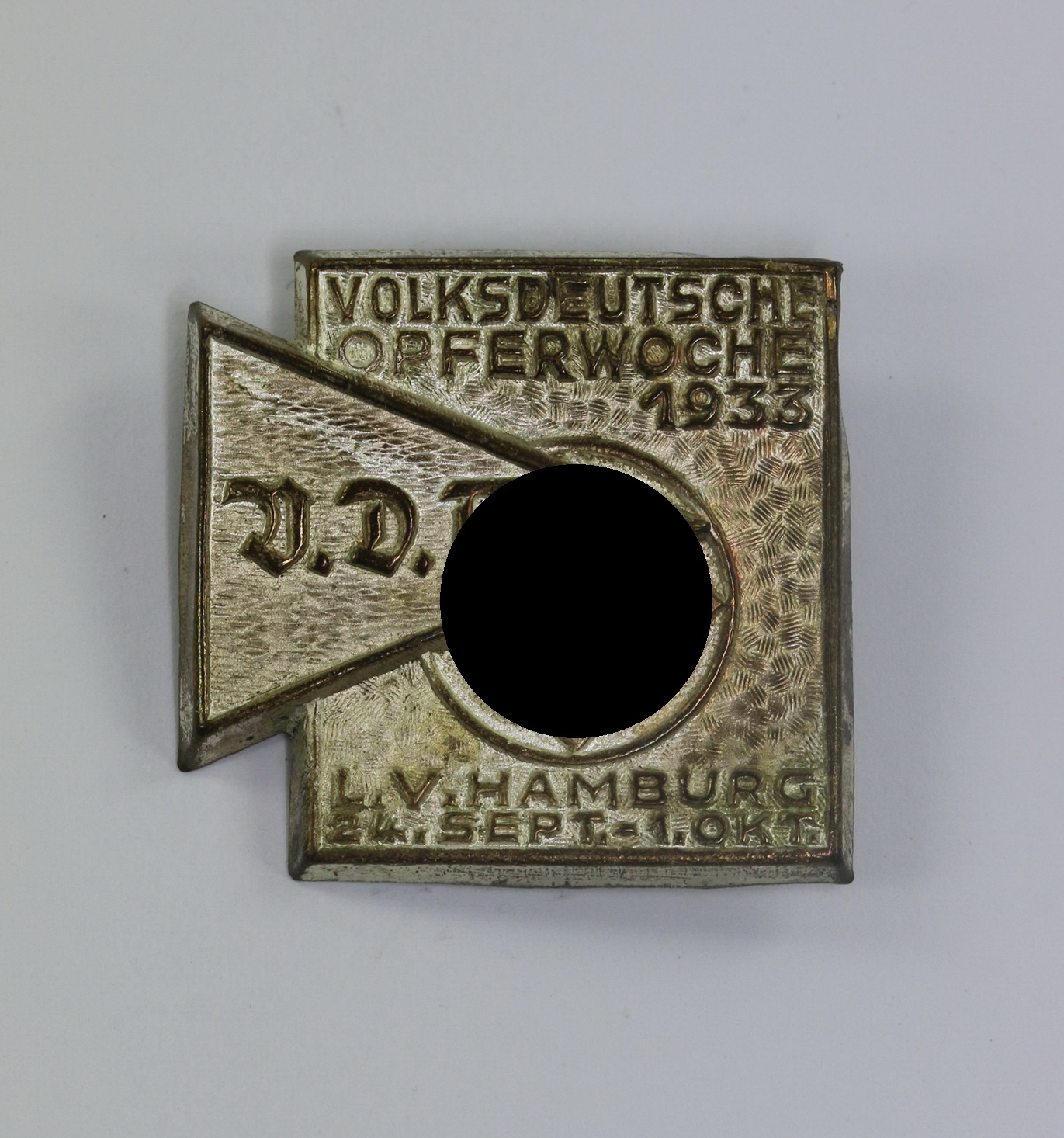 Abzeichen, Volksdeutsche Opferwoche 1933 L-V. Hamburg 24. Sept. - 1. Okt.  – Bild 1