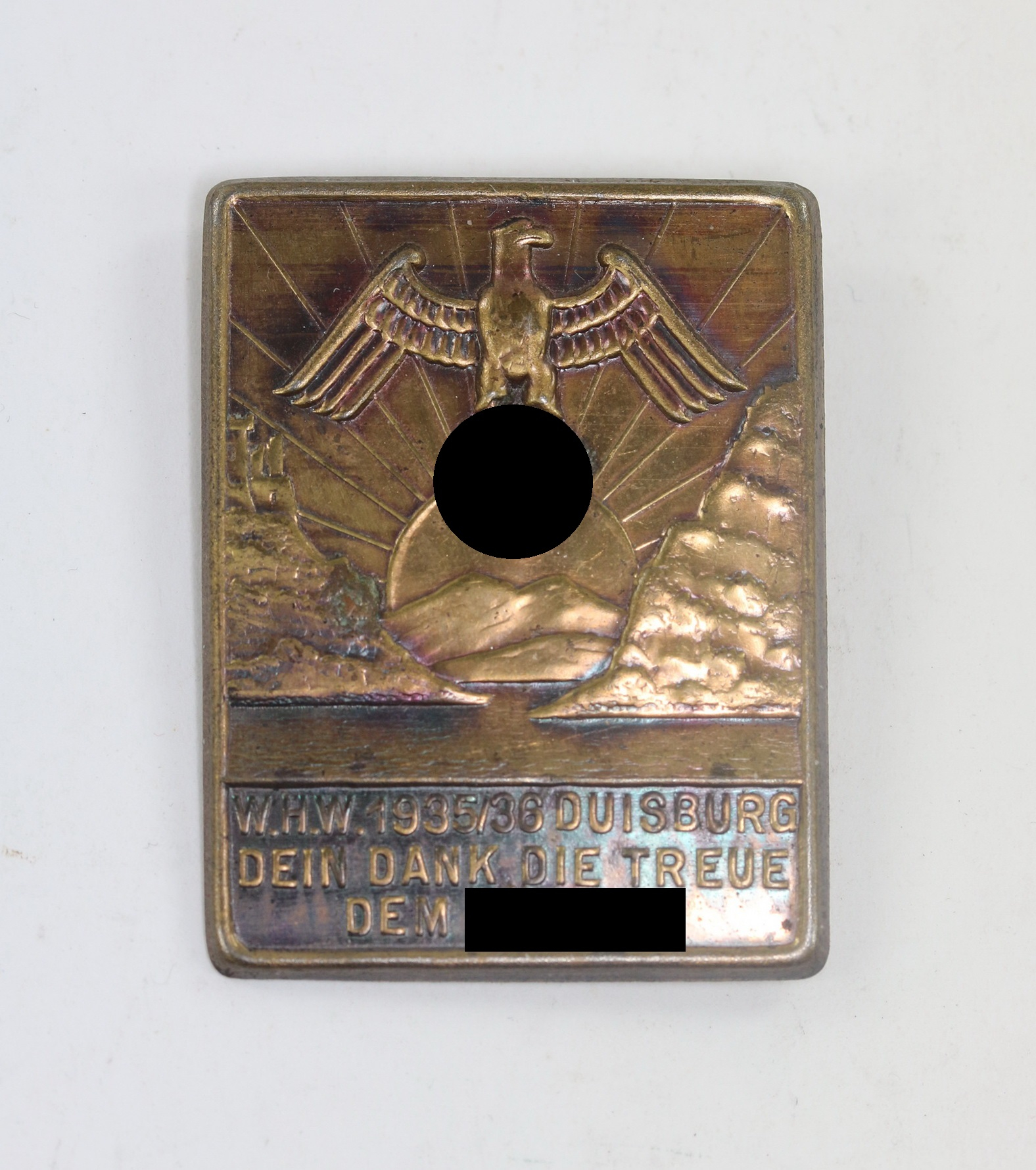 Abzeichen, W.H.W. 1935/36 Duisburg Dein Dank die Treue dem Führer – Bild 1